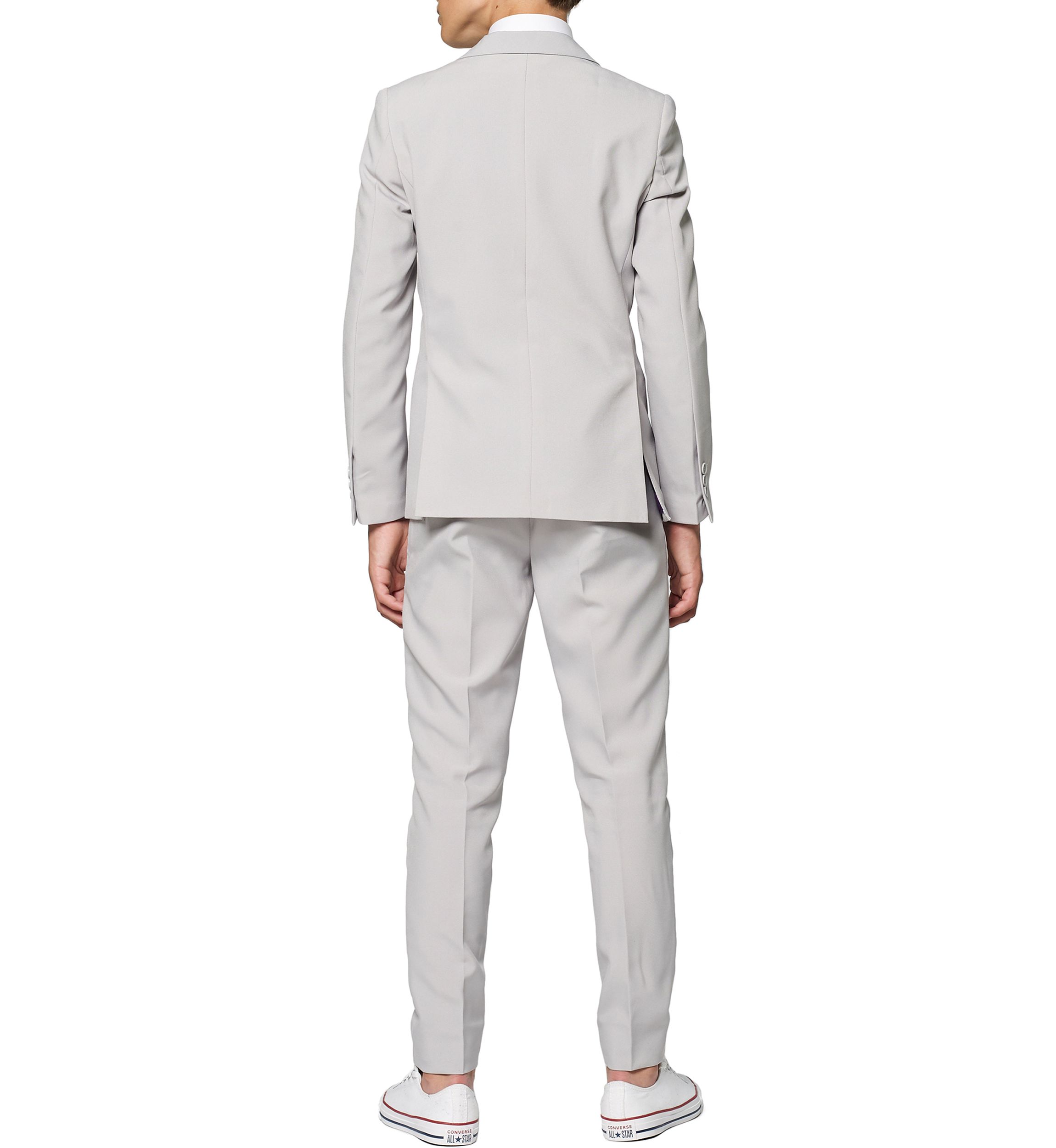 Boys 8-20 Groovy Gray Solid Color Suit