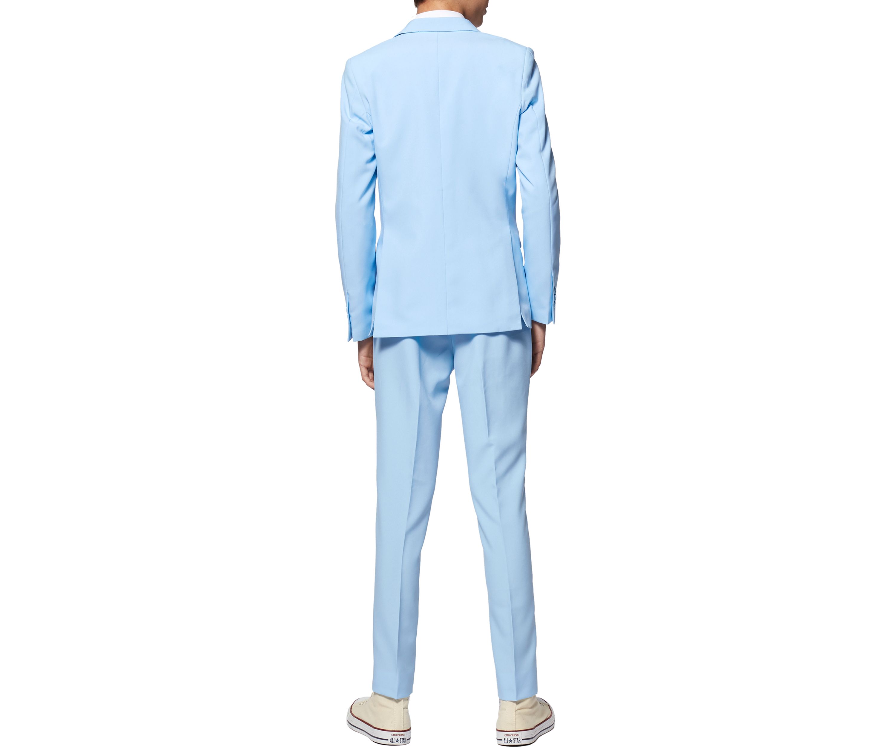 Boys 8-20 Cool Blue Solid Color Suit