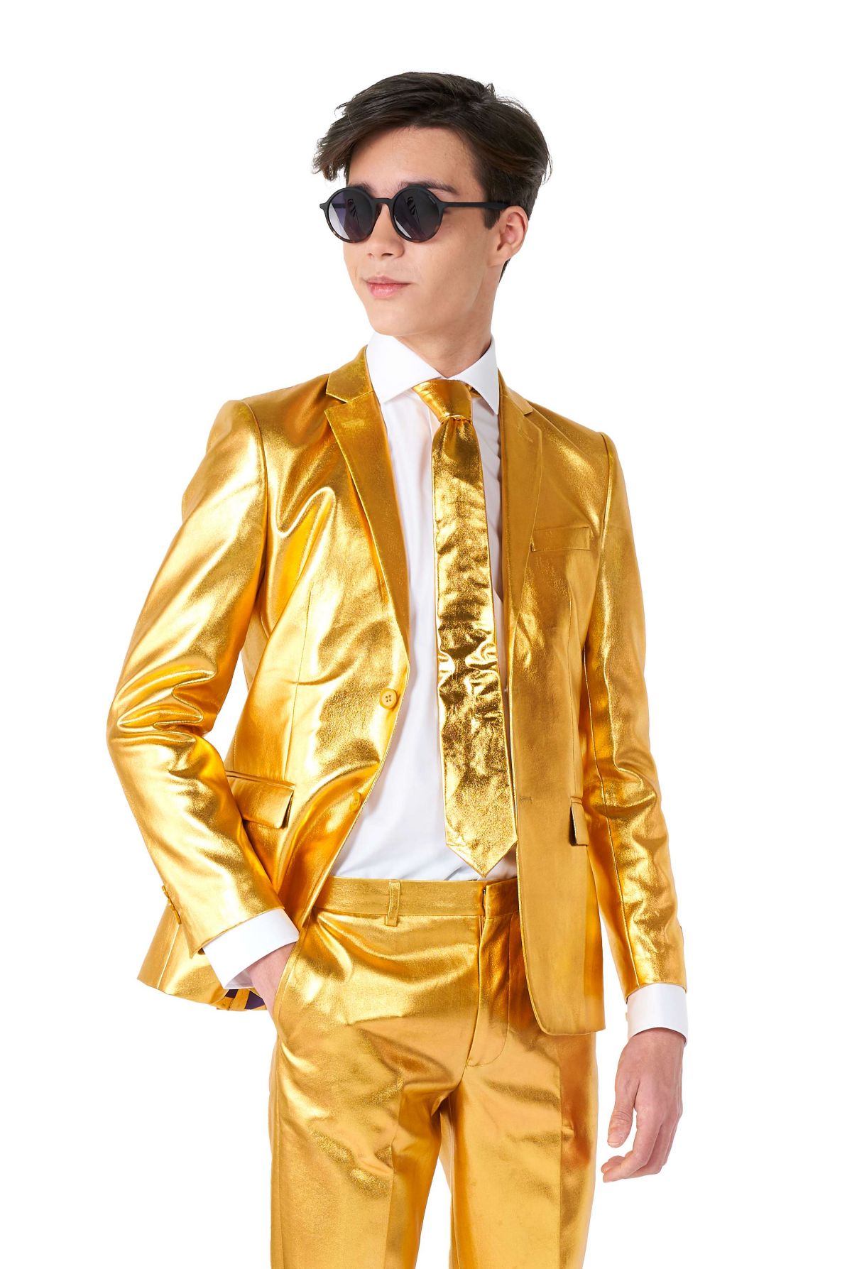TEEN BOYS Groovy Gold 2 Piece Suit + Tie