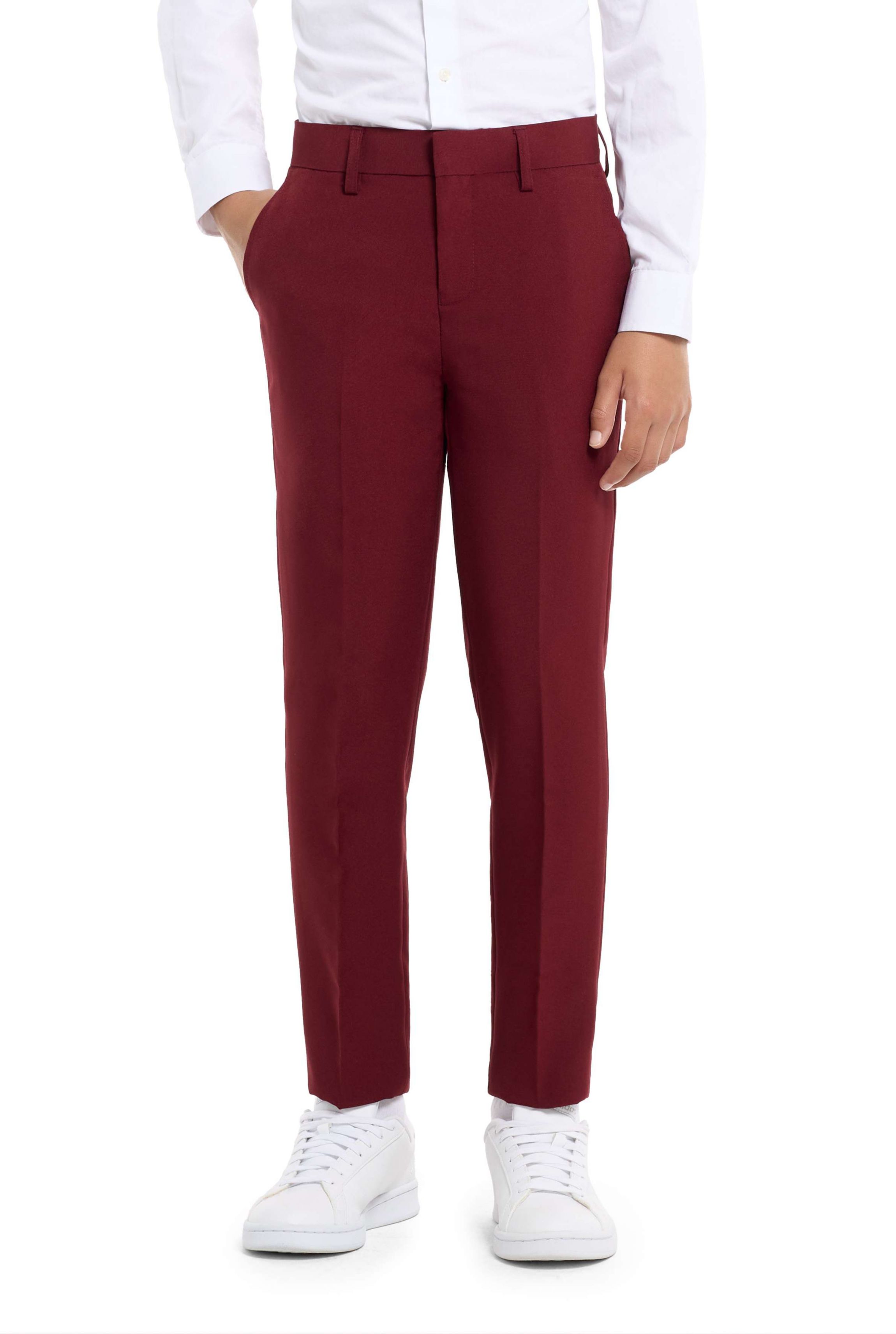 TEEN BOYS Blazing Burgundy 2 Piece Suit + Tie