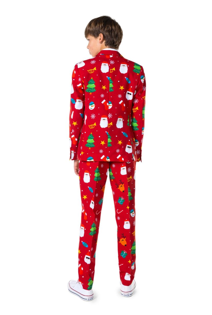 TEEN BOYS Festivity Red 2 Piece Suit + Tie