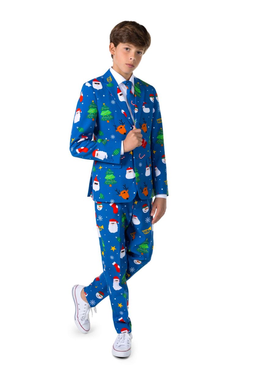 TEEN BOYS Festivity Blue 2 Piece Suit + Tie