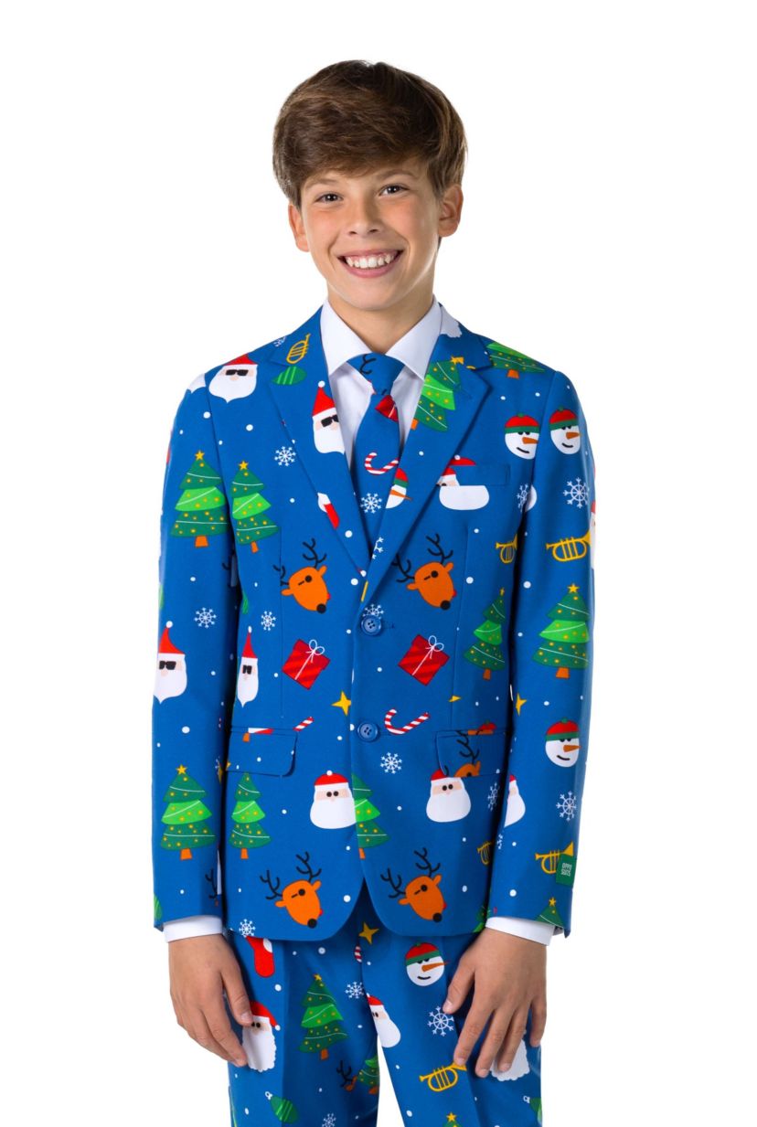 TEEN BOYS Festivity Blue 2 Piece Suit + Tie