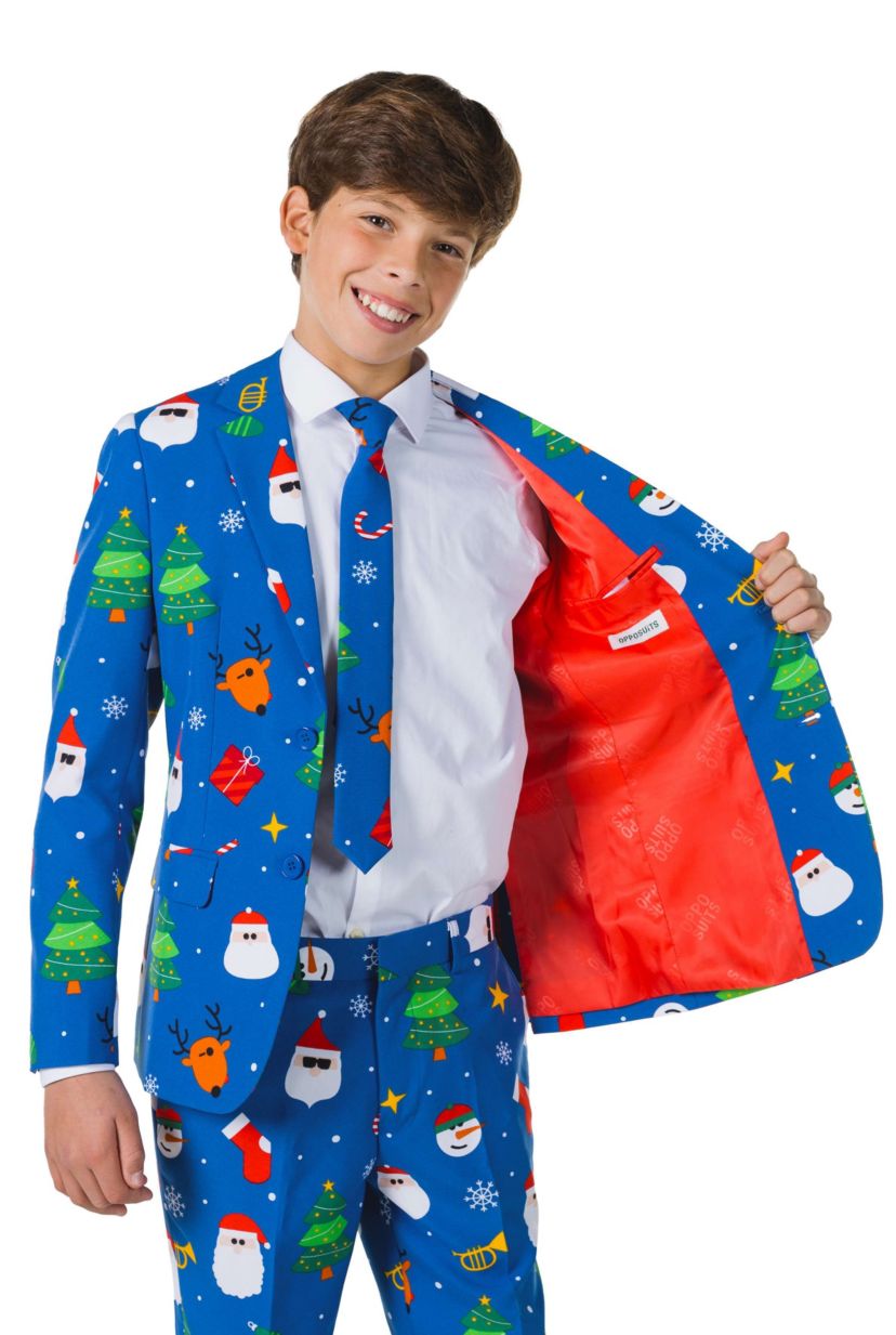 TEEN BOYS Festivity Blue 2 Piece Suit + Tie