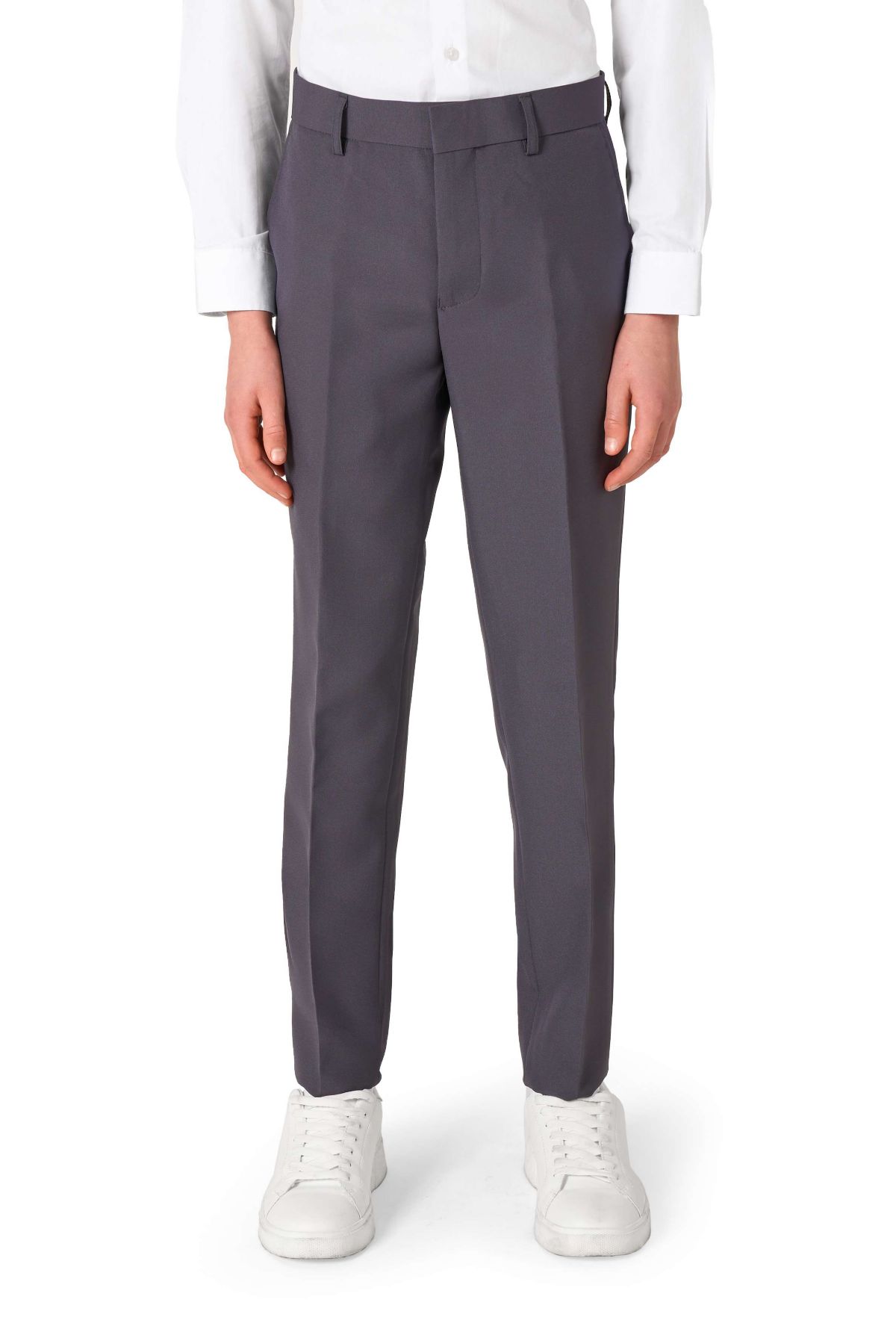 OppoSuits Teen Boys Charcool Solid Color Suit - Prom And Wedding Party Outfit - Charcoal Black