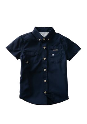 Crown & Ivy Boy's Short Sleeve Fishing Shirt - Hot Pink- Size XL