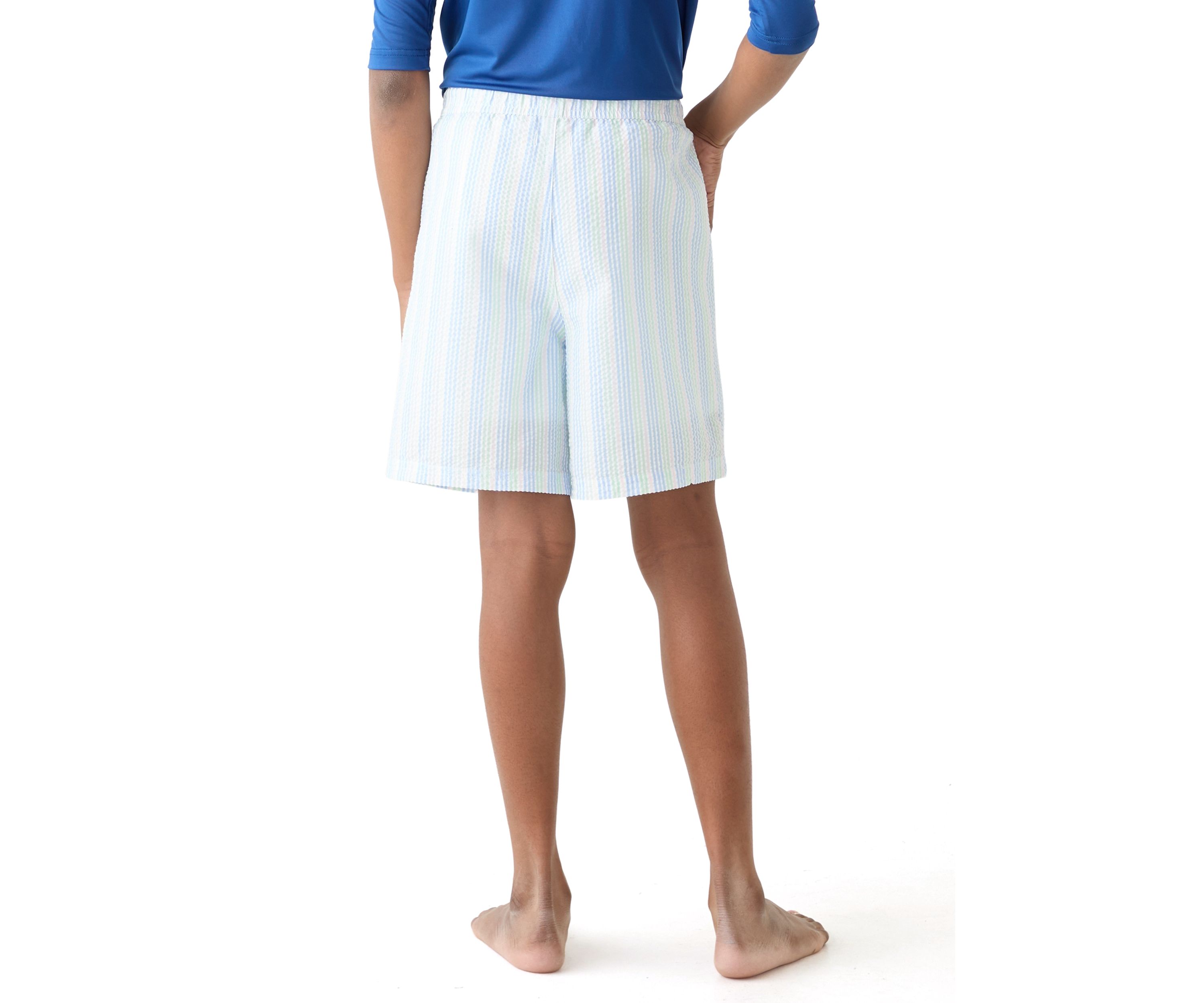 Boys 8-20 Seersucker Swim Trunks