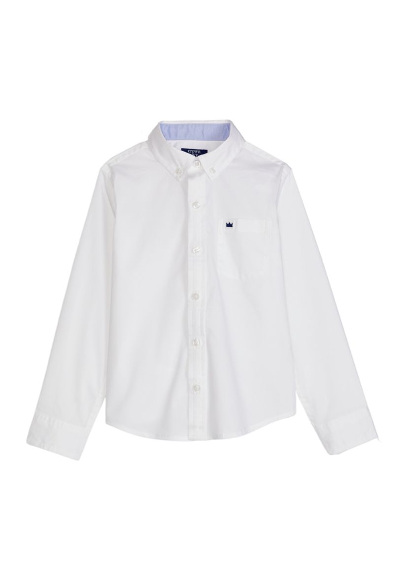 Boys 4-7 Woven Poplin Button Down Shirt