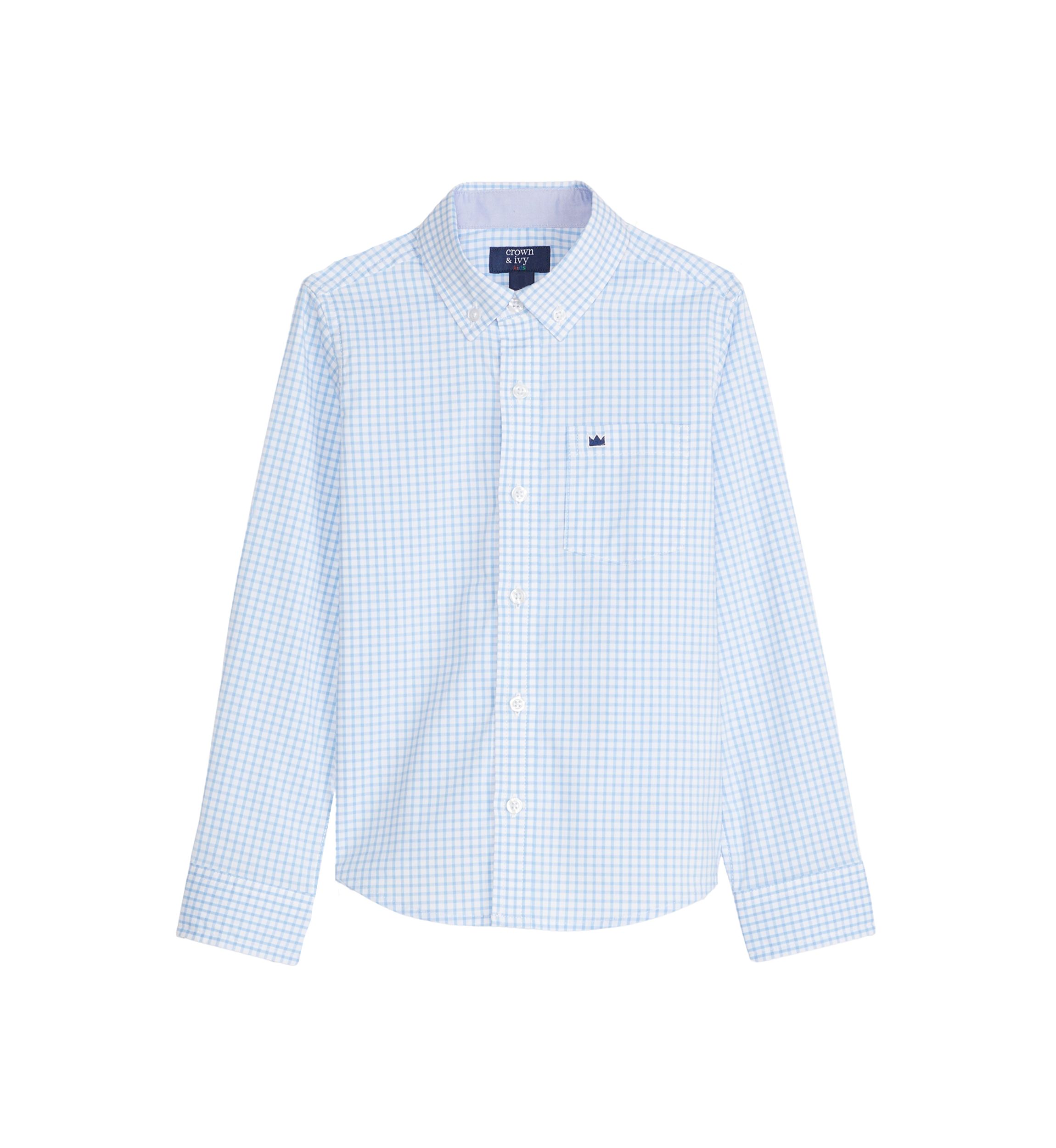 Boys 4-7 Woven Poplin Button Down Shirt