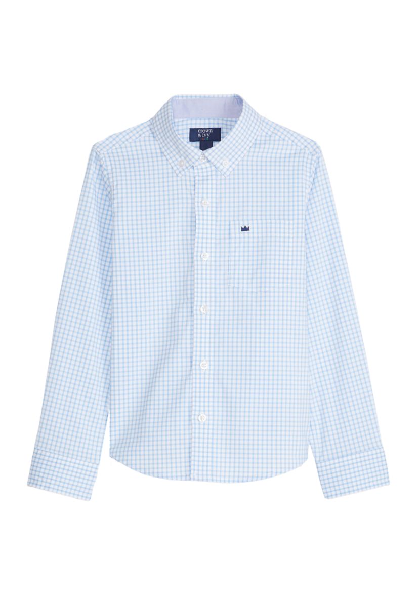 Boys 4-7 Woven Poplin Button Down Shirt