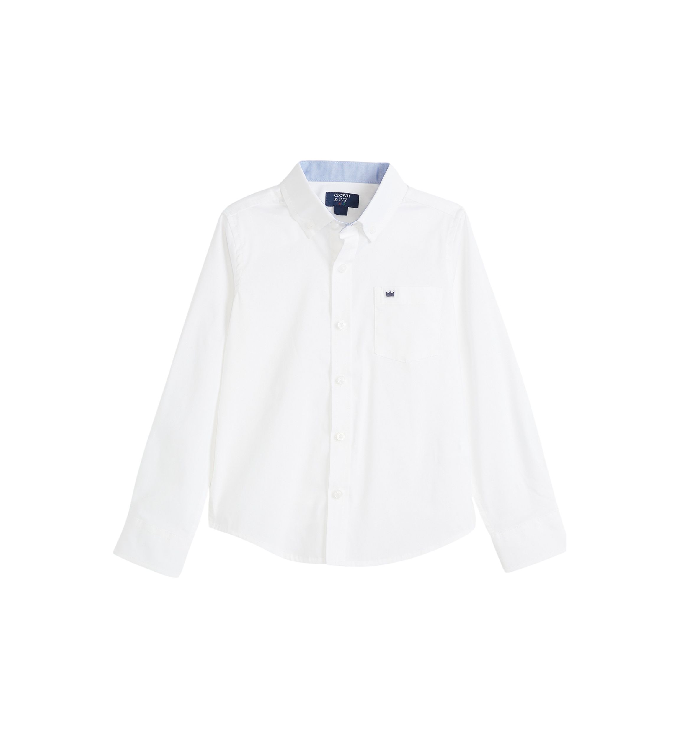 Boys 4-7 Solid Woven Poplin Button Down Shirt