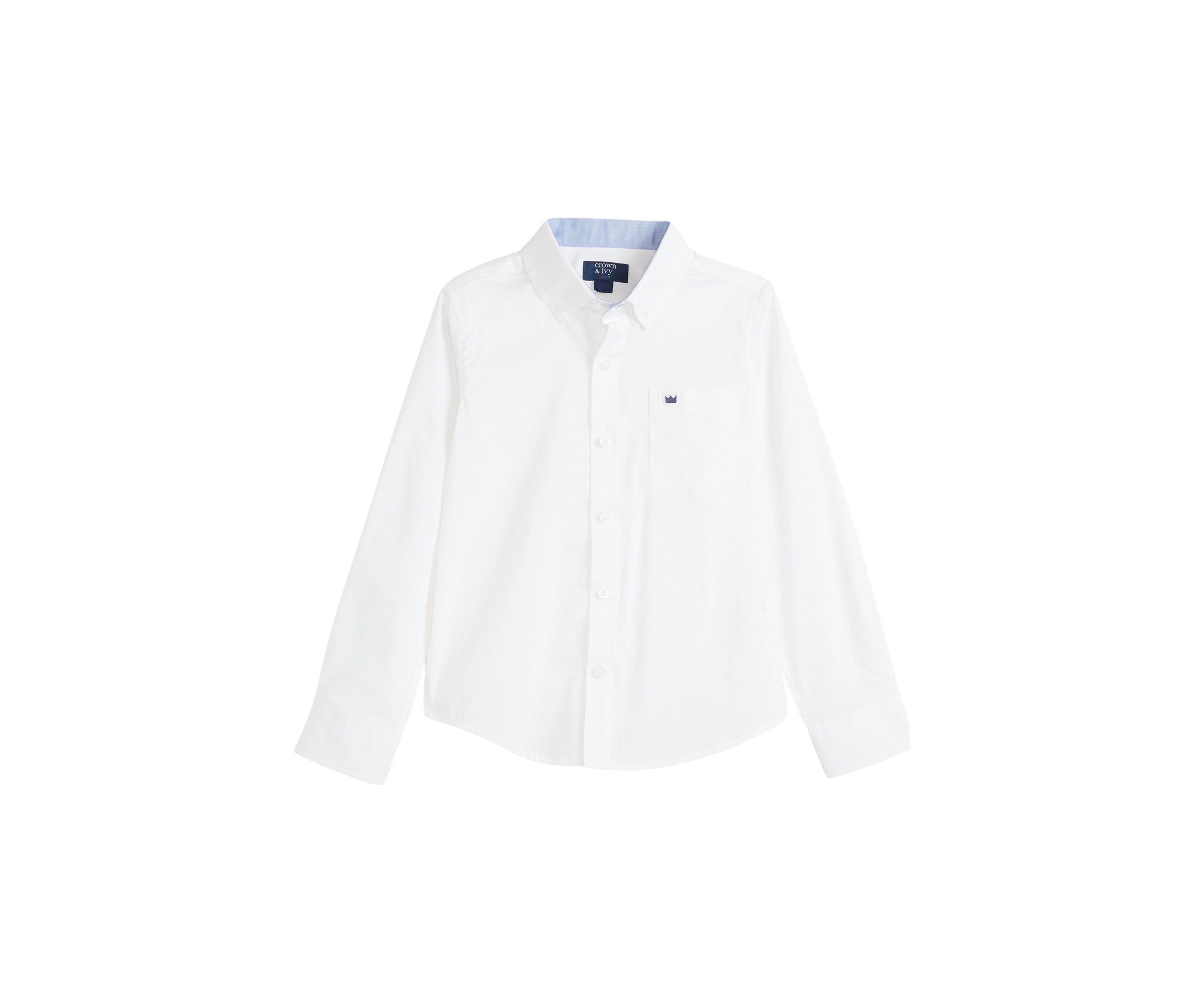 Boys 4-7 Solid Woven Poplin Button Down Shirt