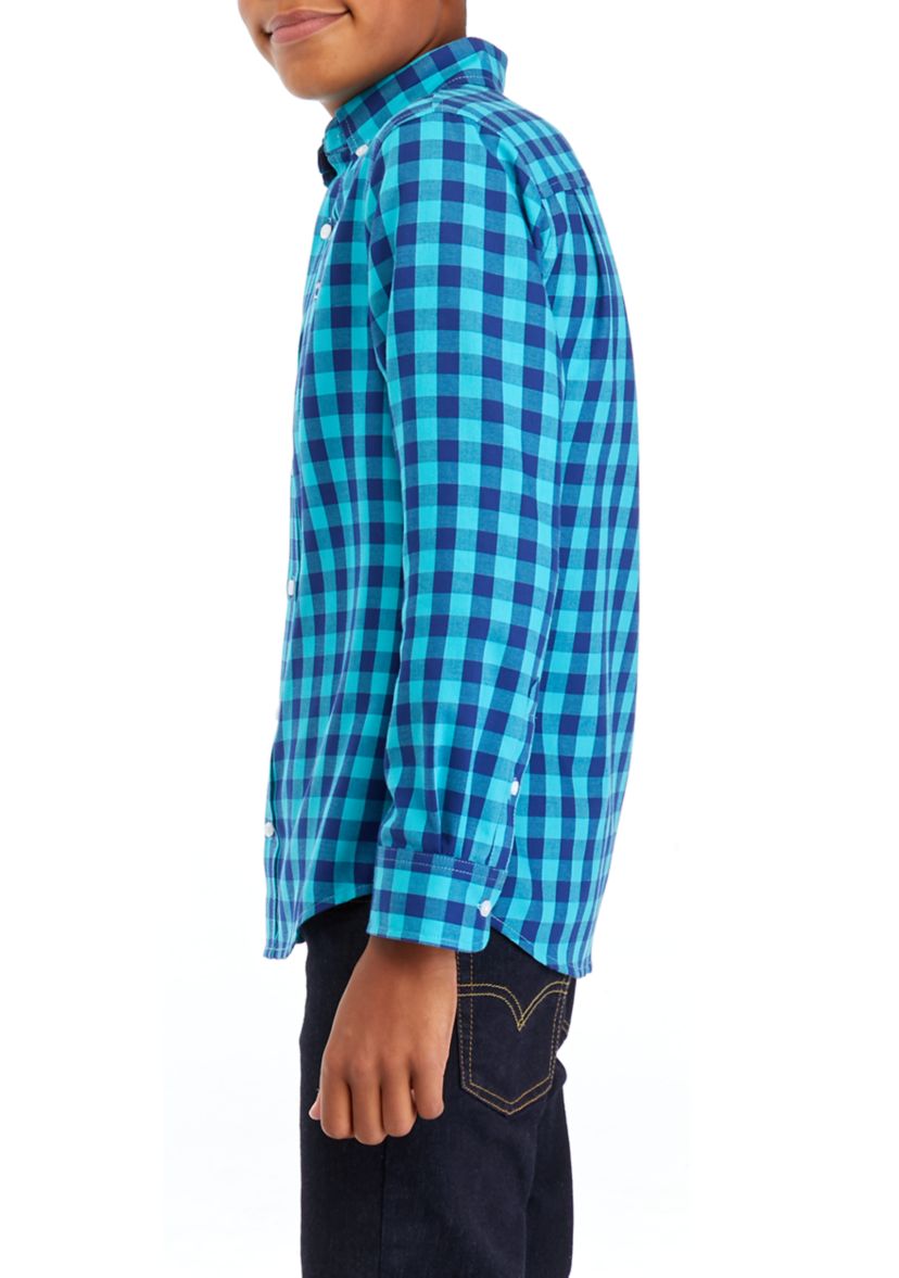 Boys 8-20 Twill Buffalo Check Shirt