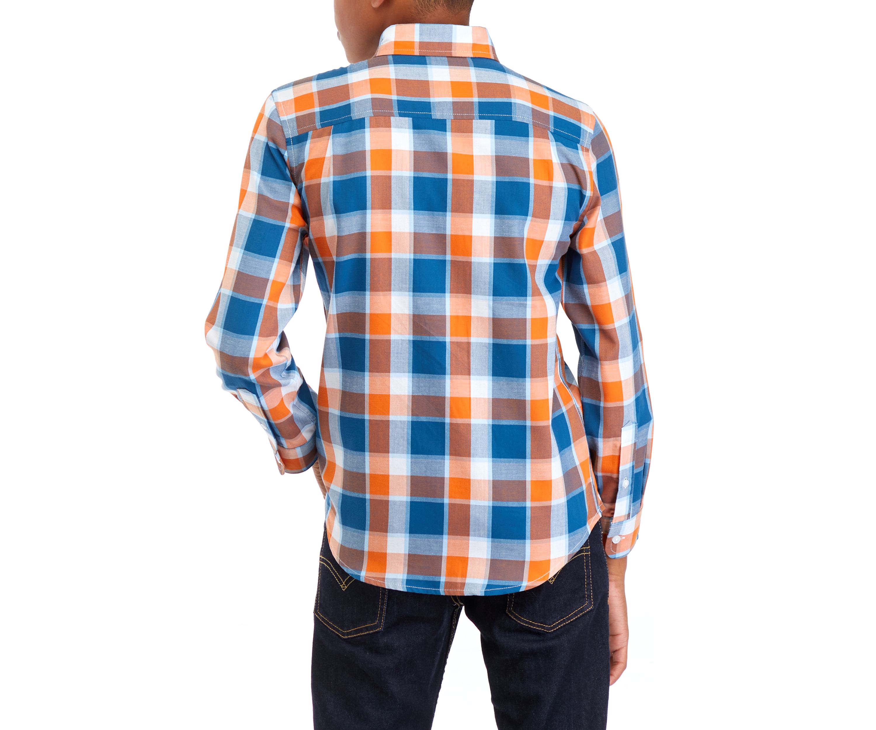 Boys 8-20 Woven Twill Plaid Shirt