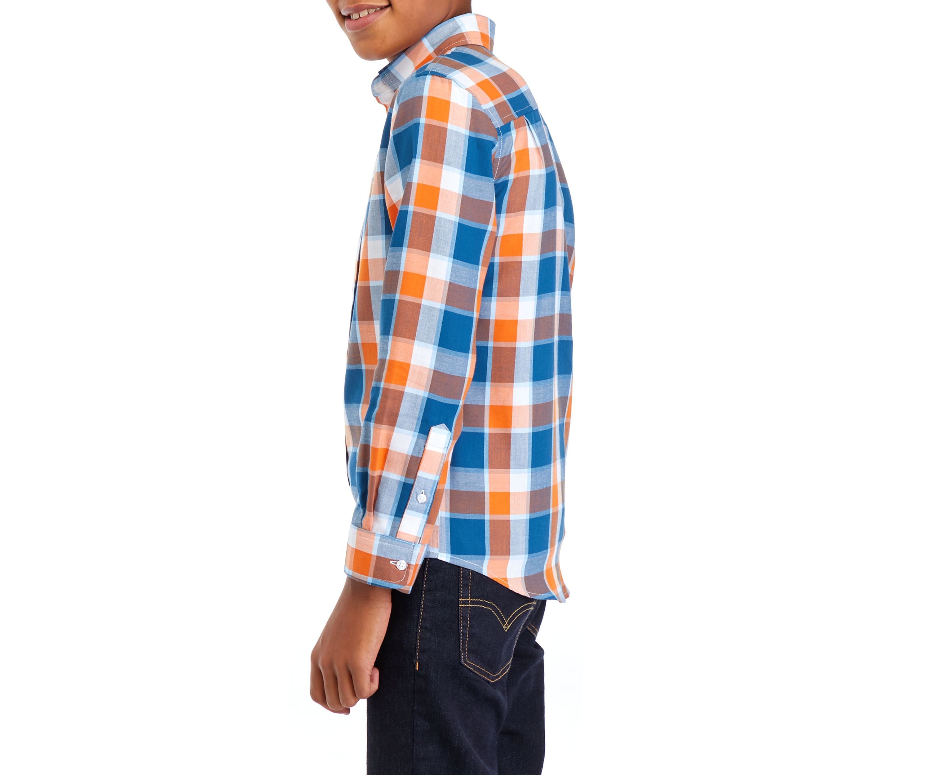 Boys 8-20 Woven Twill Plaid Shirt