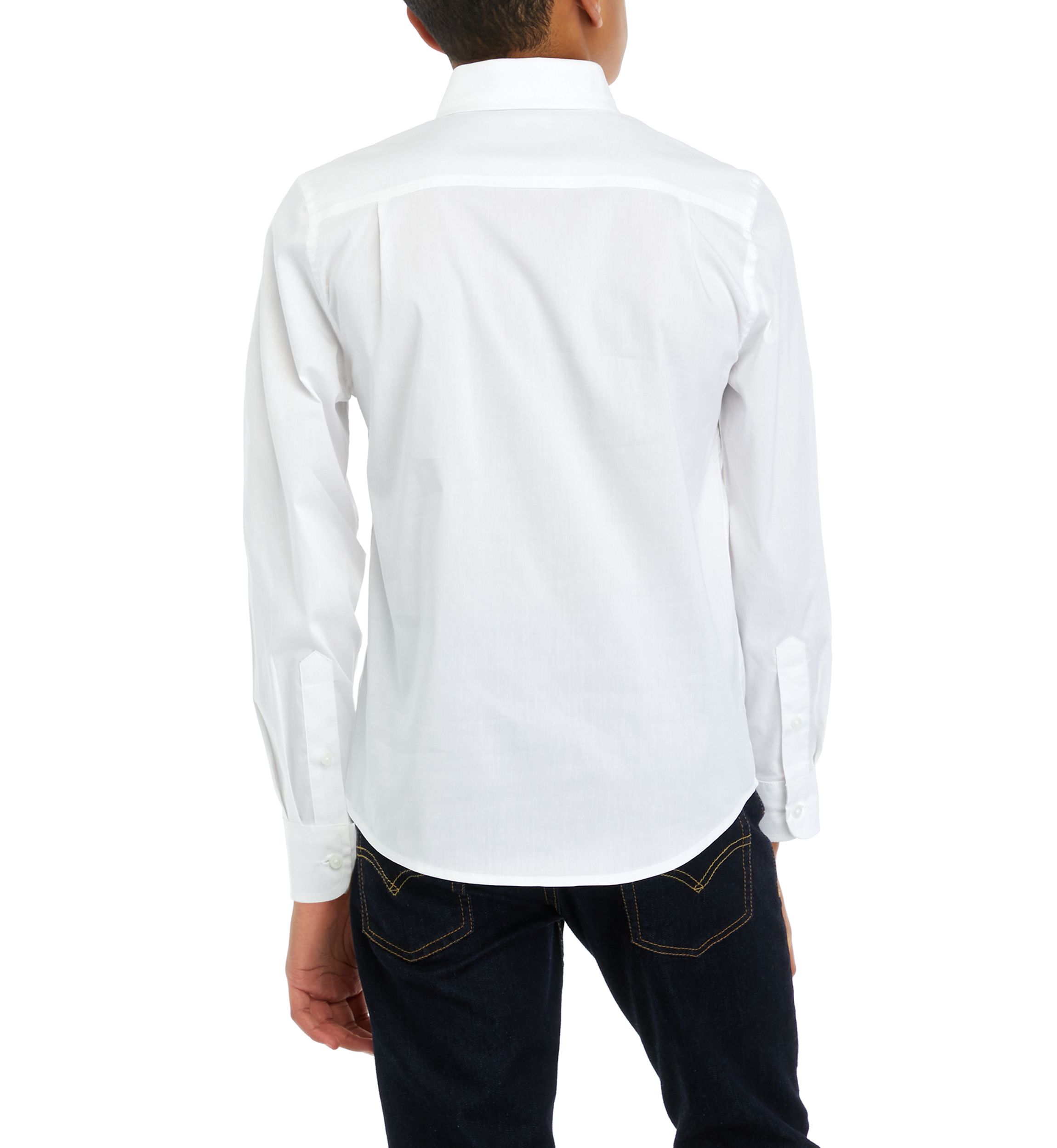Boys 8-20 Solid Woven Poplin Button Down Shirt