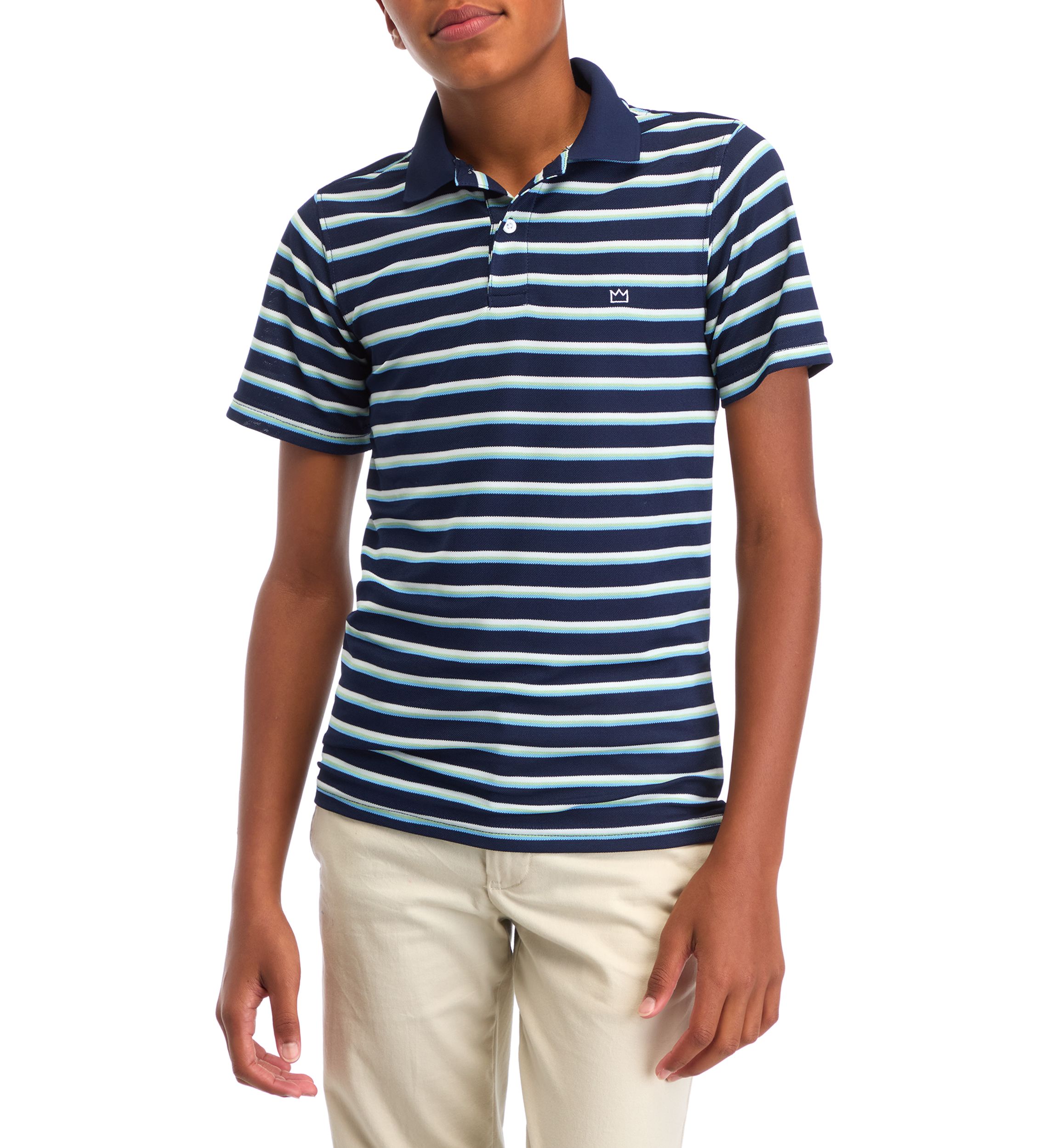 	  Boys 8-20 Short Sleeve Stripe Polo Shirt 