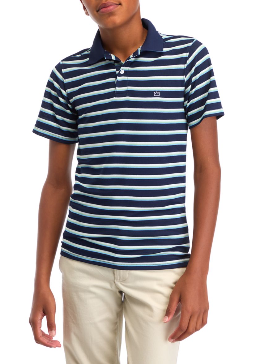 	  Boys 8-20 Short Sleeve Stripe Polo Shirt 