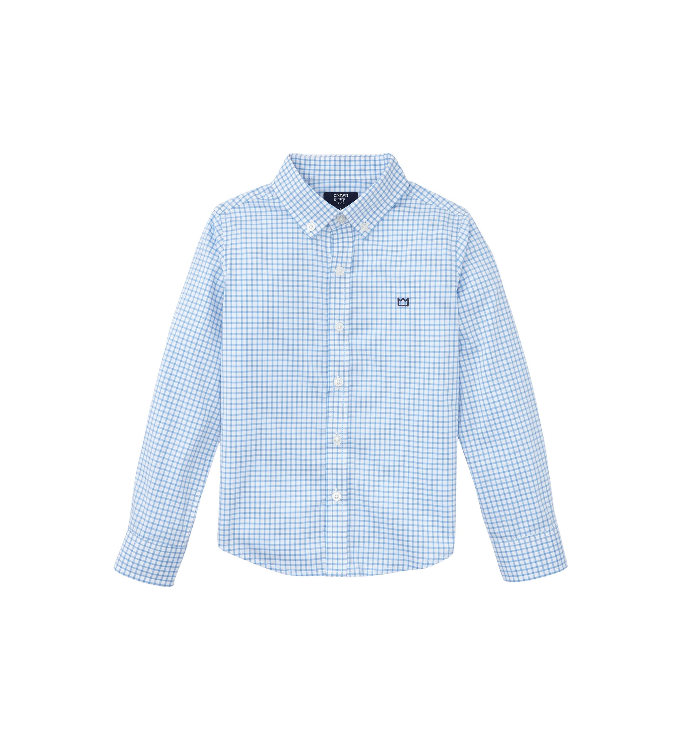 Boys 4-7 Long Sleeve Woven Gingham Shirt