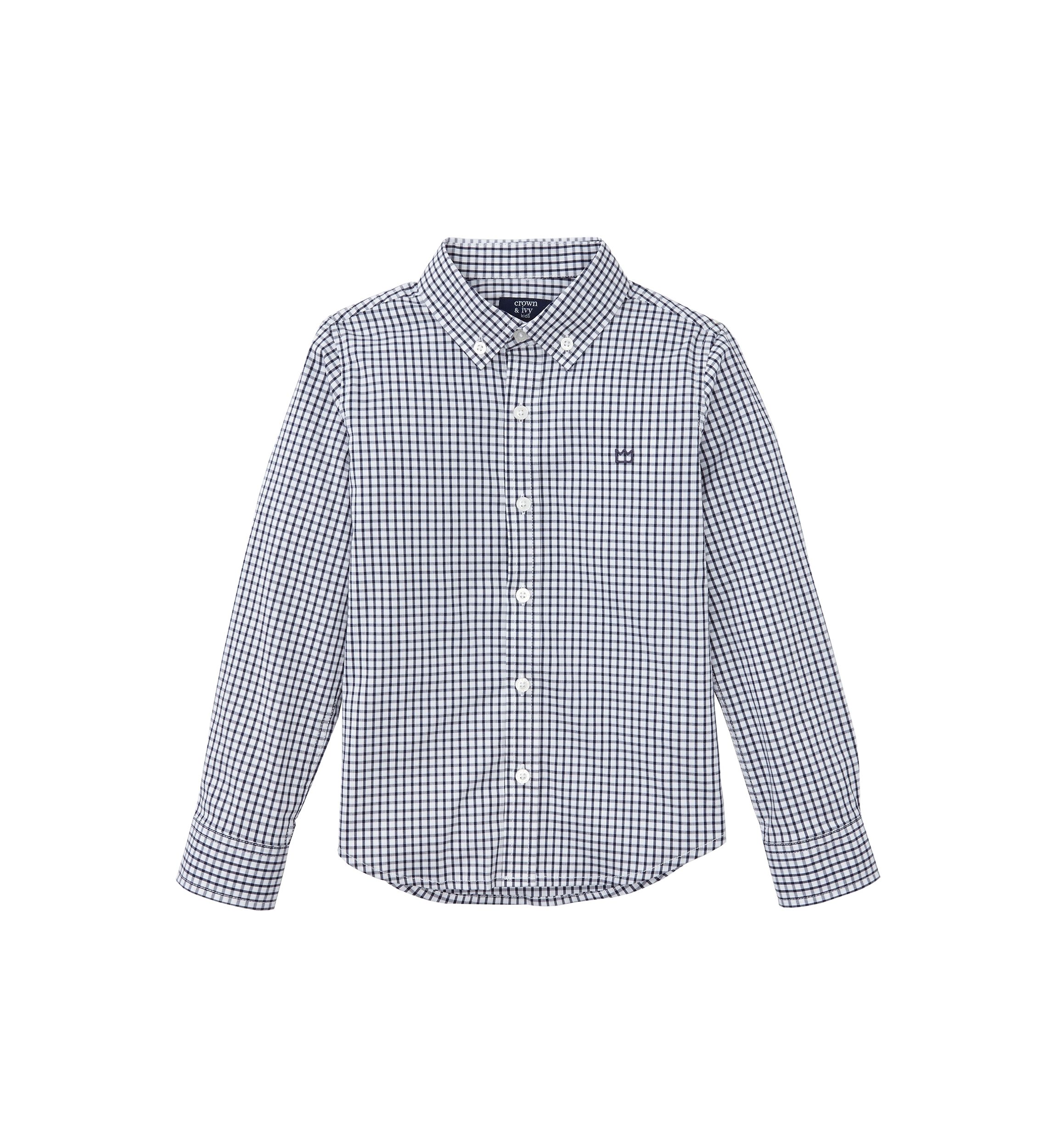 Boys 4-7 Long Sleeve Woven Gingham Shirt
