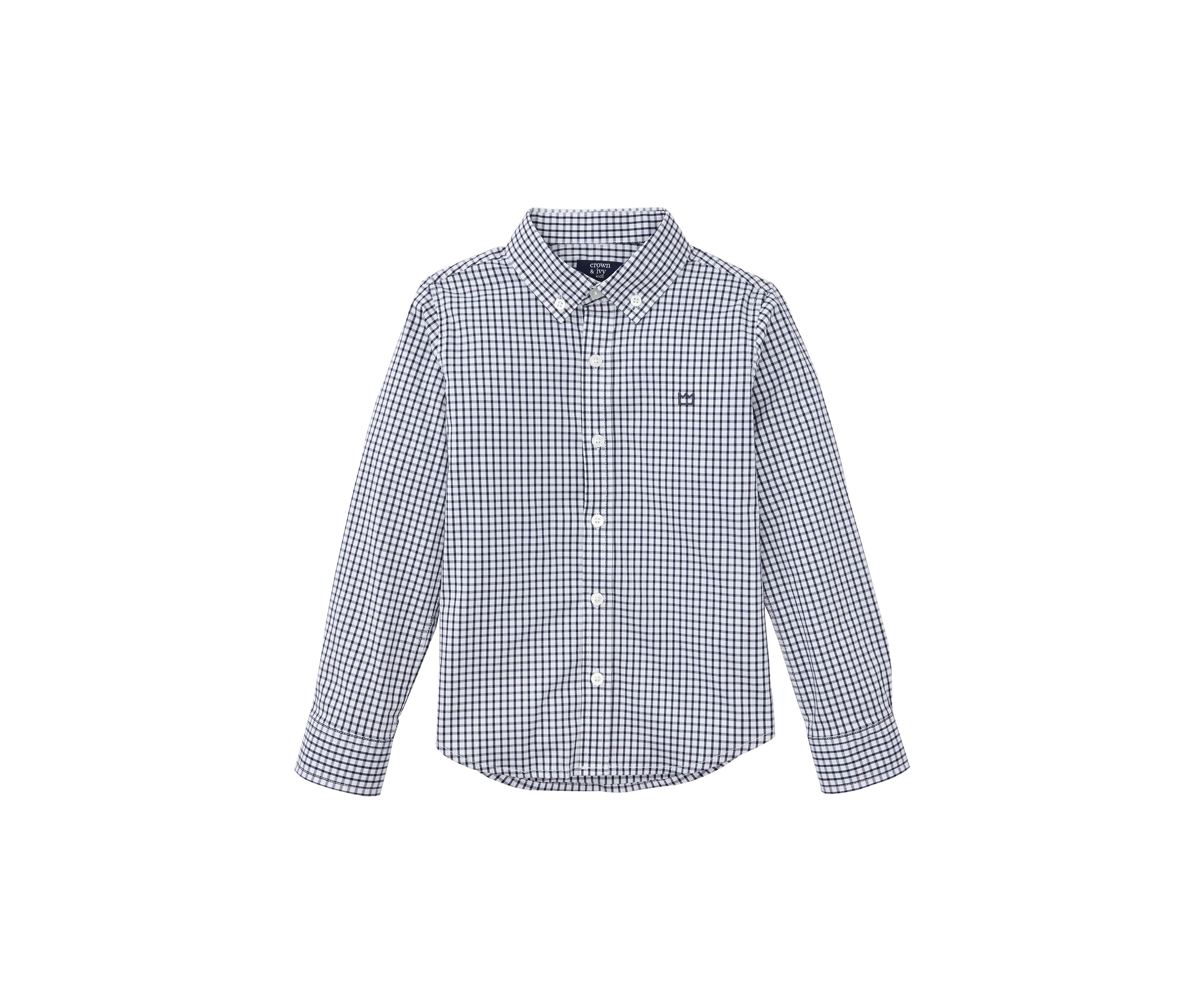 Boys 4-7 Long Sleeve Woven Gingham Shirt