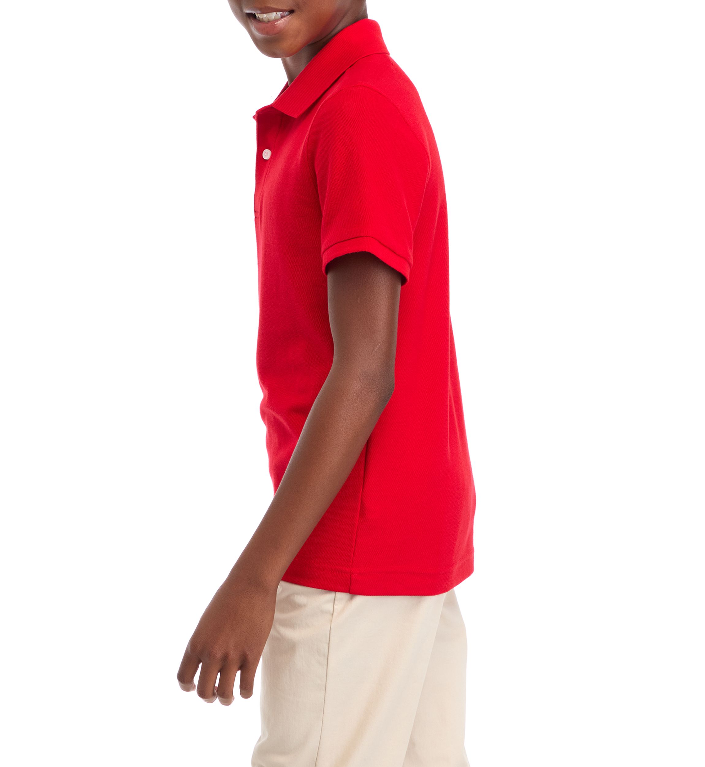 Boys 8-20 Short Sleeve Solid Pique Polo Shirt