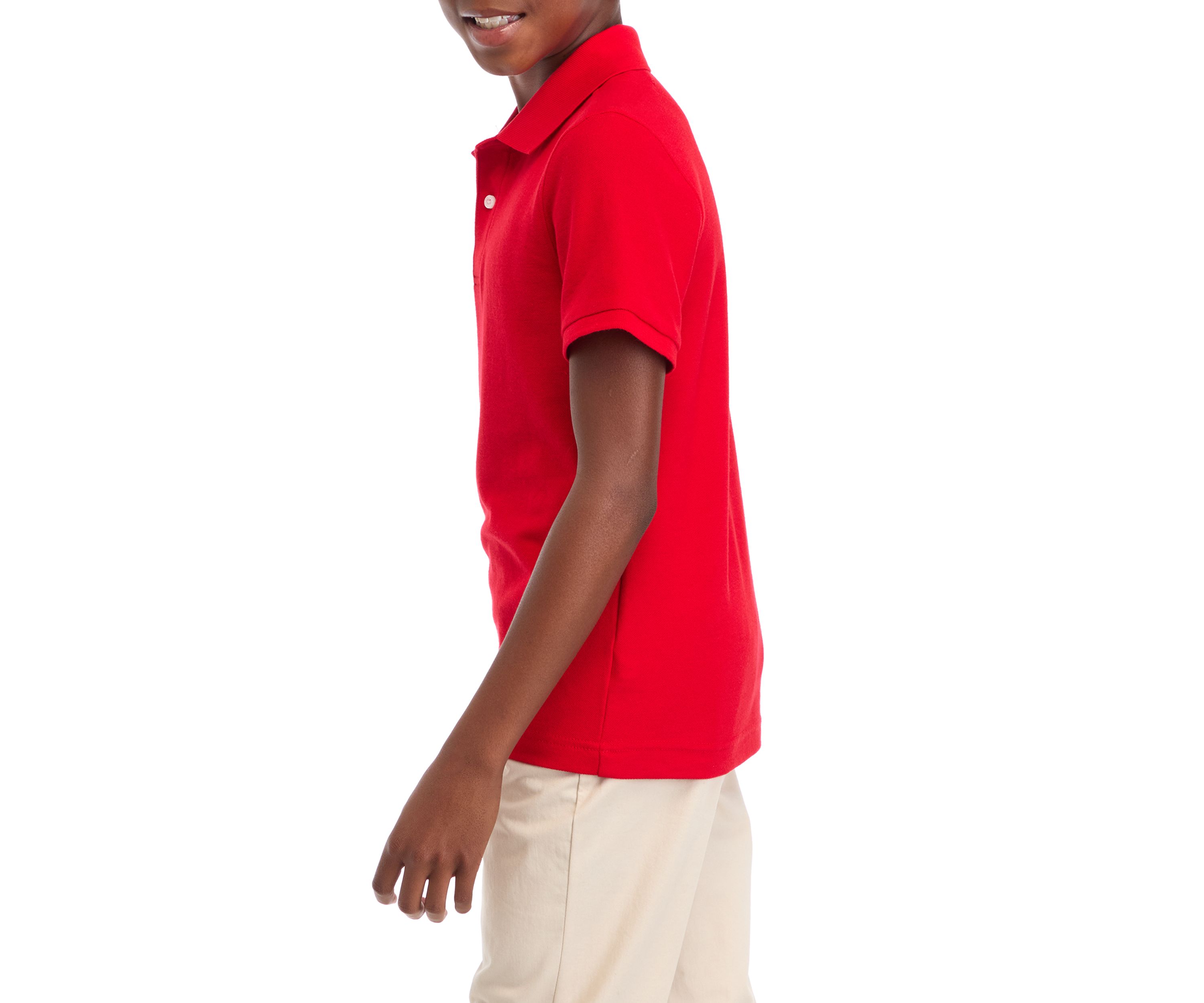 Boys 8-20 Short Sleeve Solid Pique Polo Shirt