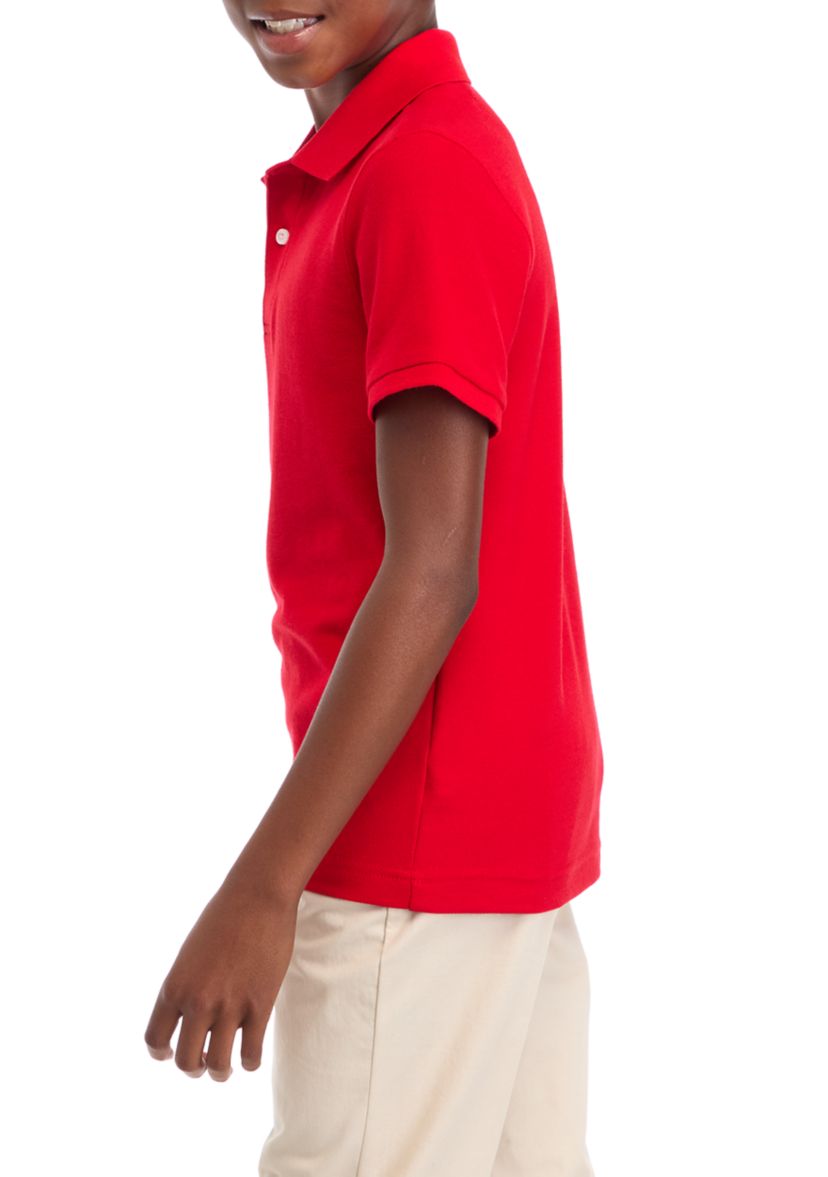 Boys 8-20 Short Sleeve Solid Pique Polo Shirt