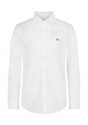 Crown & Ivy Boys 4-7 Solid Woven Poplin Shirt
