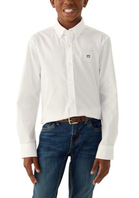 Crown & Ivy Boys 8-20 Long Sleeve Woven Poplin Shirt