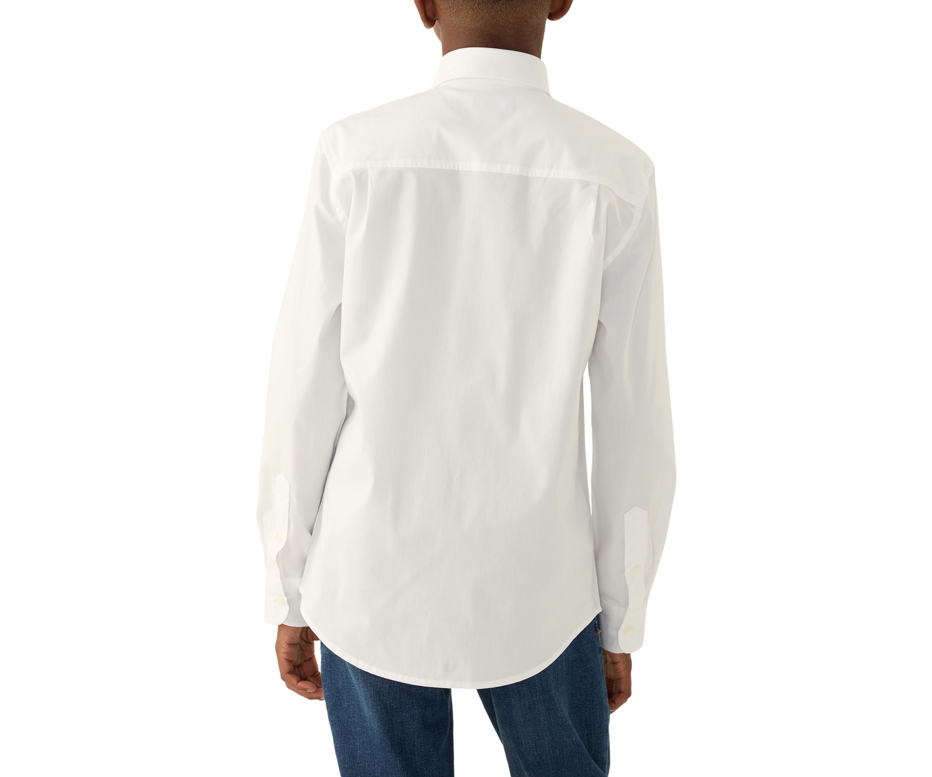 Boys 8-20 Long Sleeve Woven Poplin Shirt