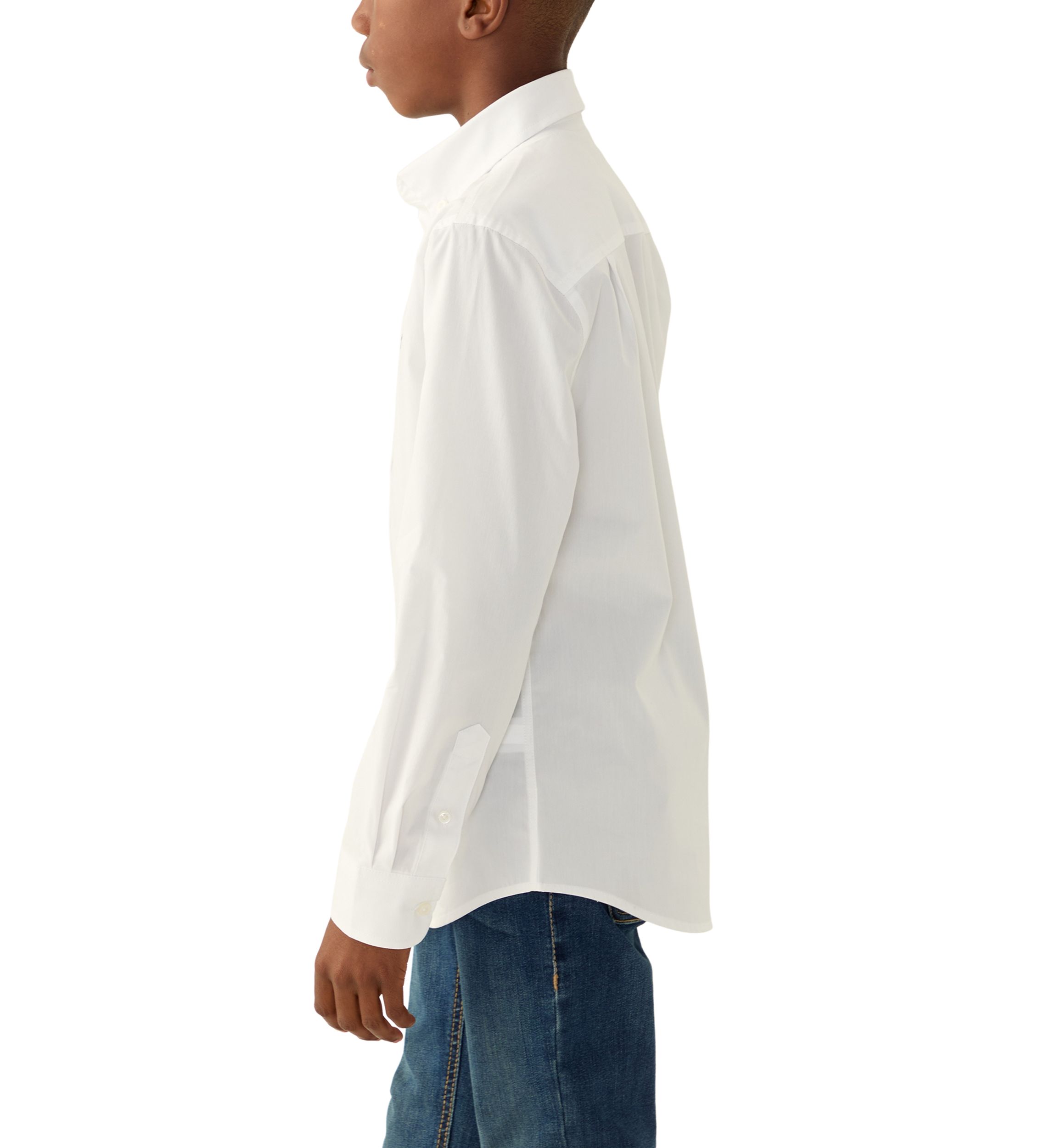 Boys 8-20 Long Sleeve Woven Poplin Shirt