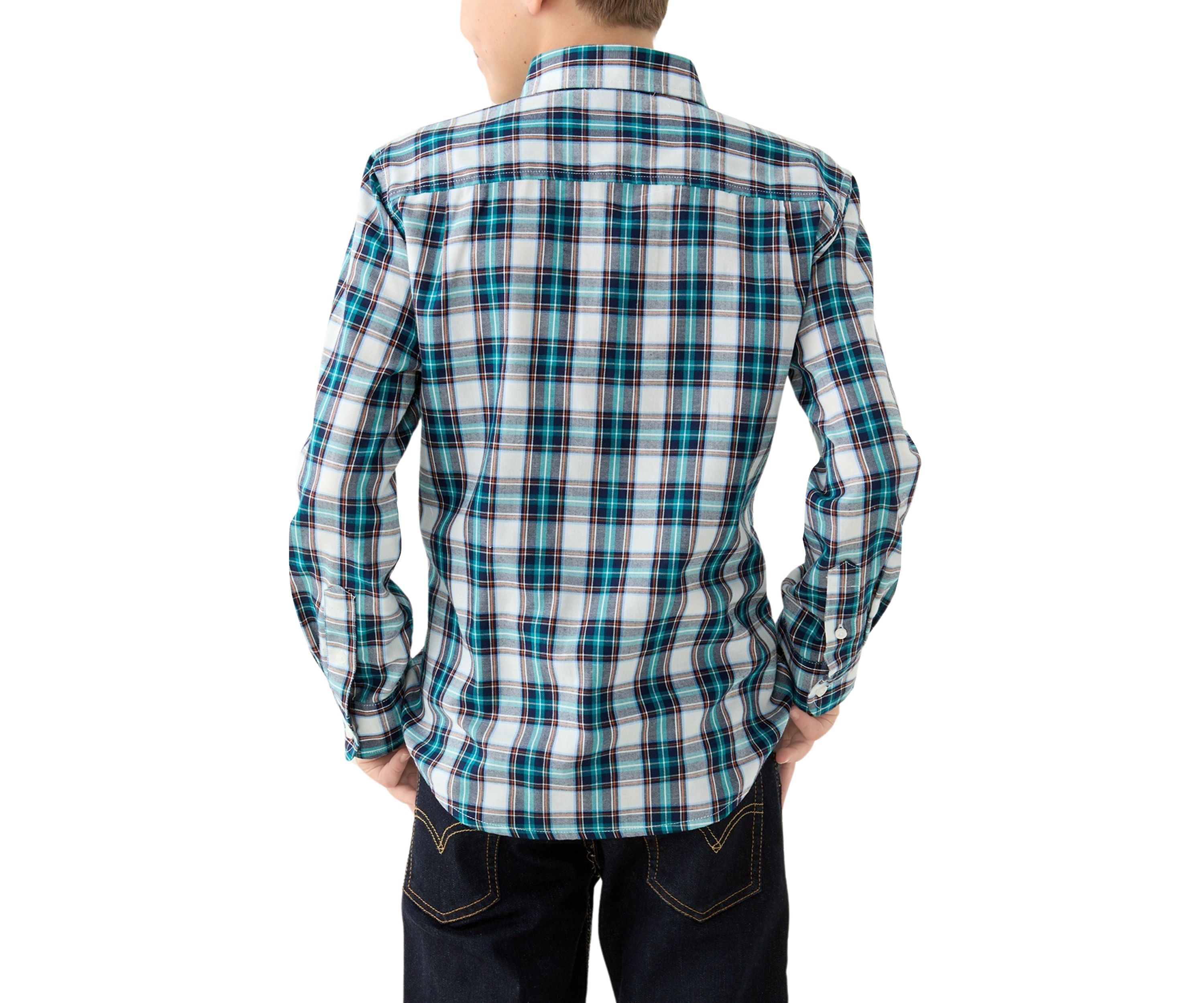 Boys 8-20 Husky Long Sleeve Woven Brushed Twill Shirt