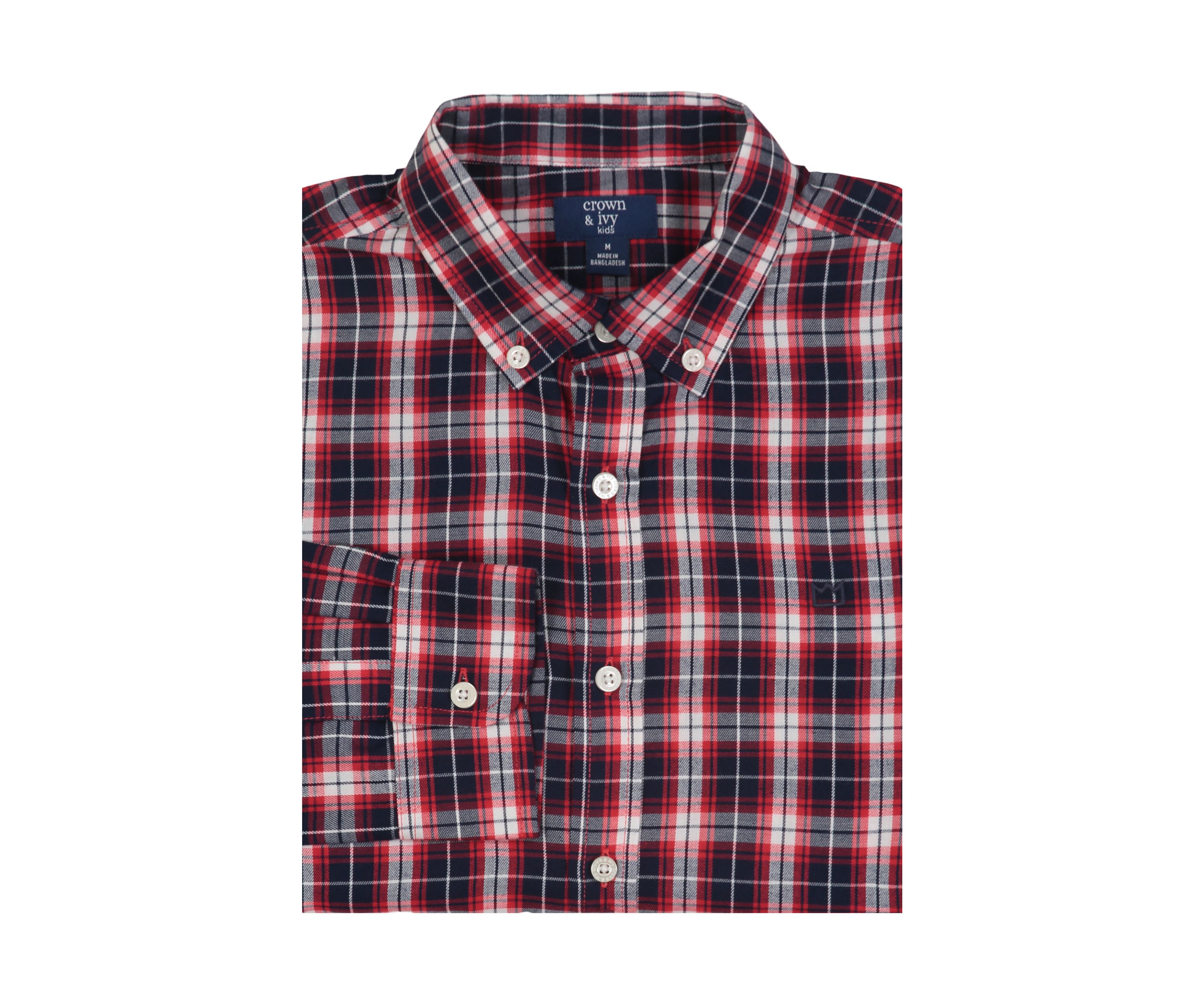 Boys 4-7 Woven Brushed Twill Button Down Shirt
