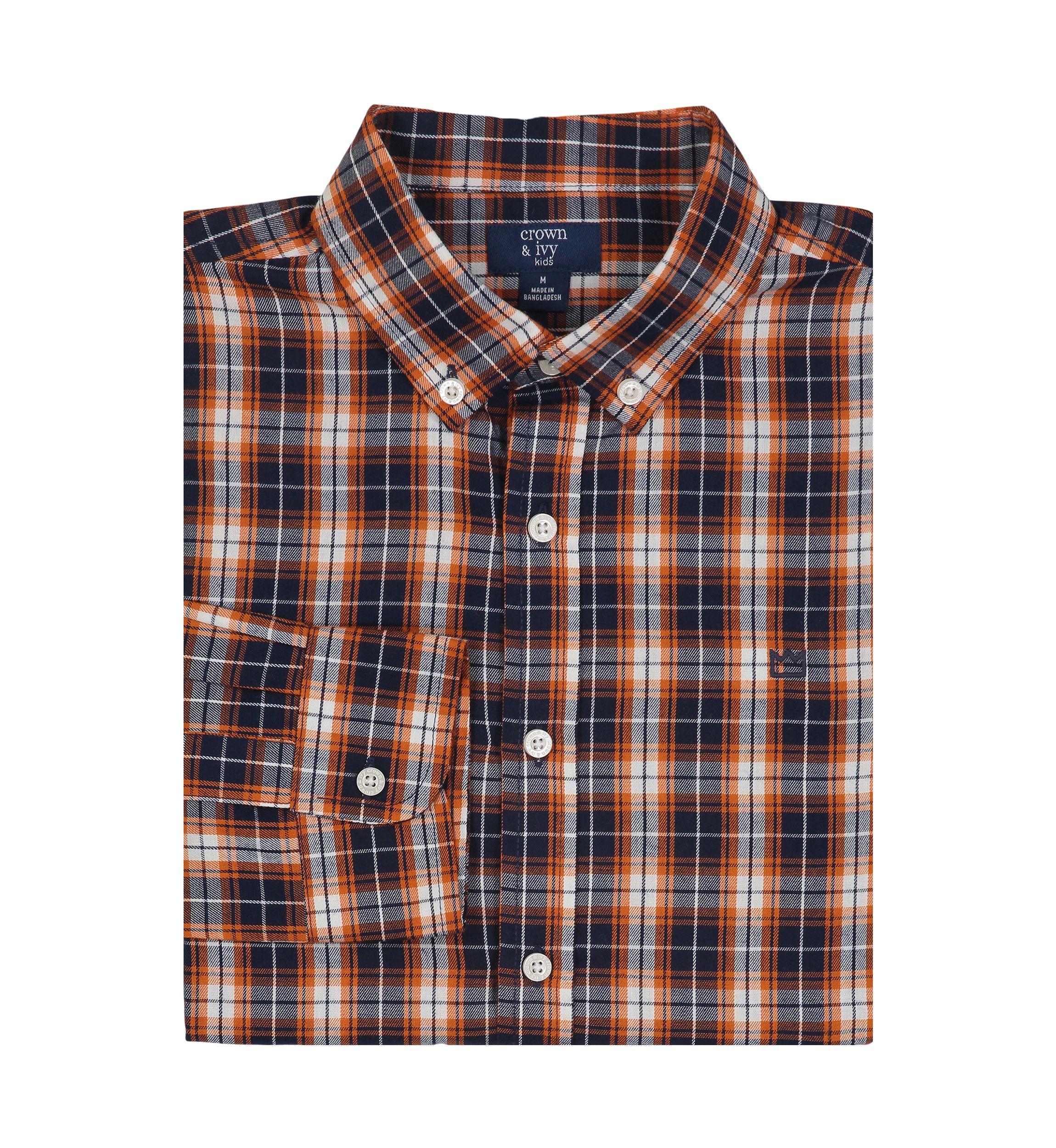 Boys 4-7 Woven Brushed Twill Button Down Shirt