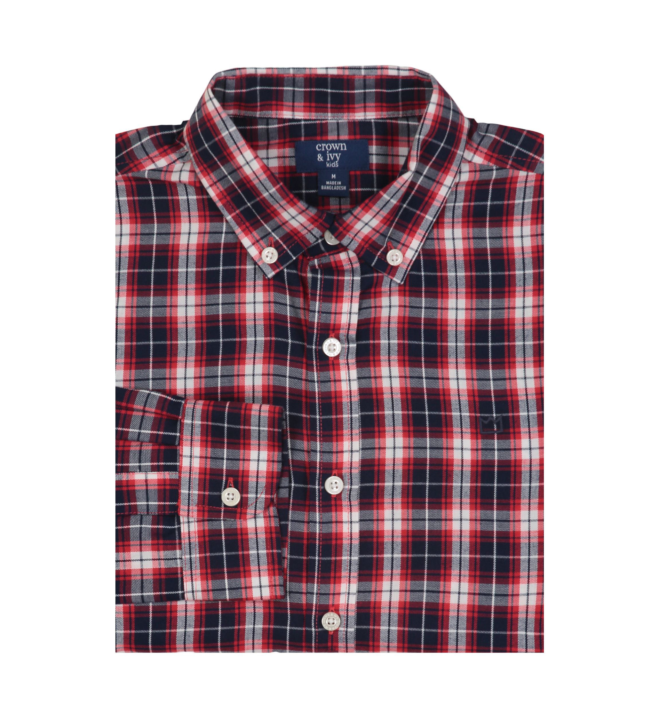 Boys 8-20 Woven Brushed Twill Button Down Shirt