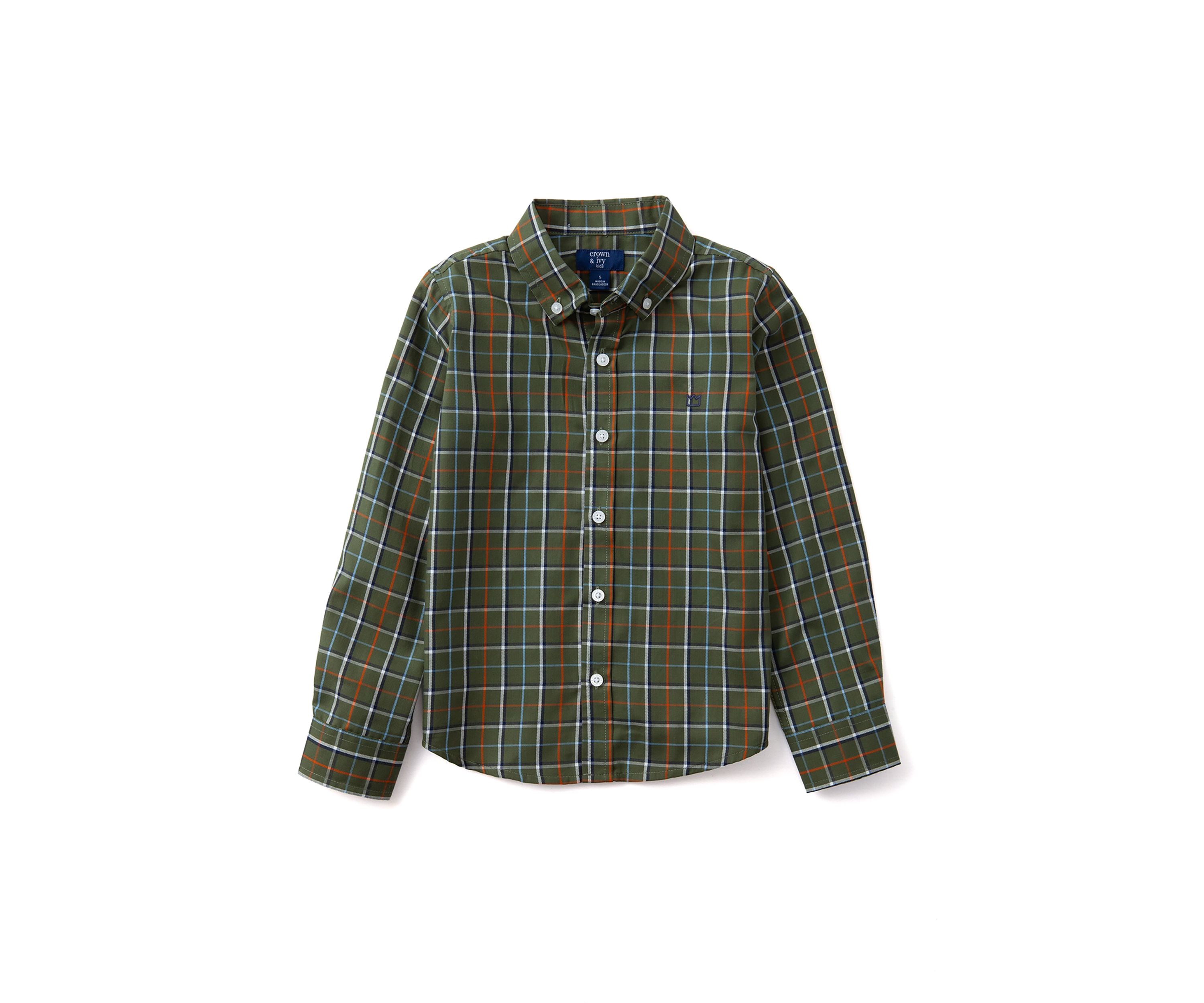 Boys 4-7 Printed Button Down Shirt 