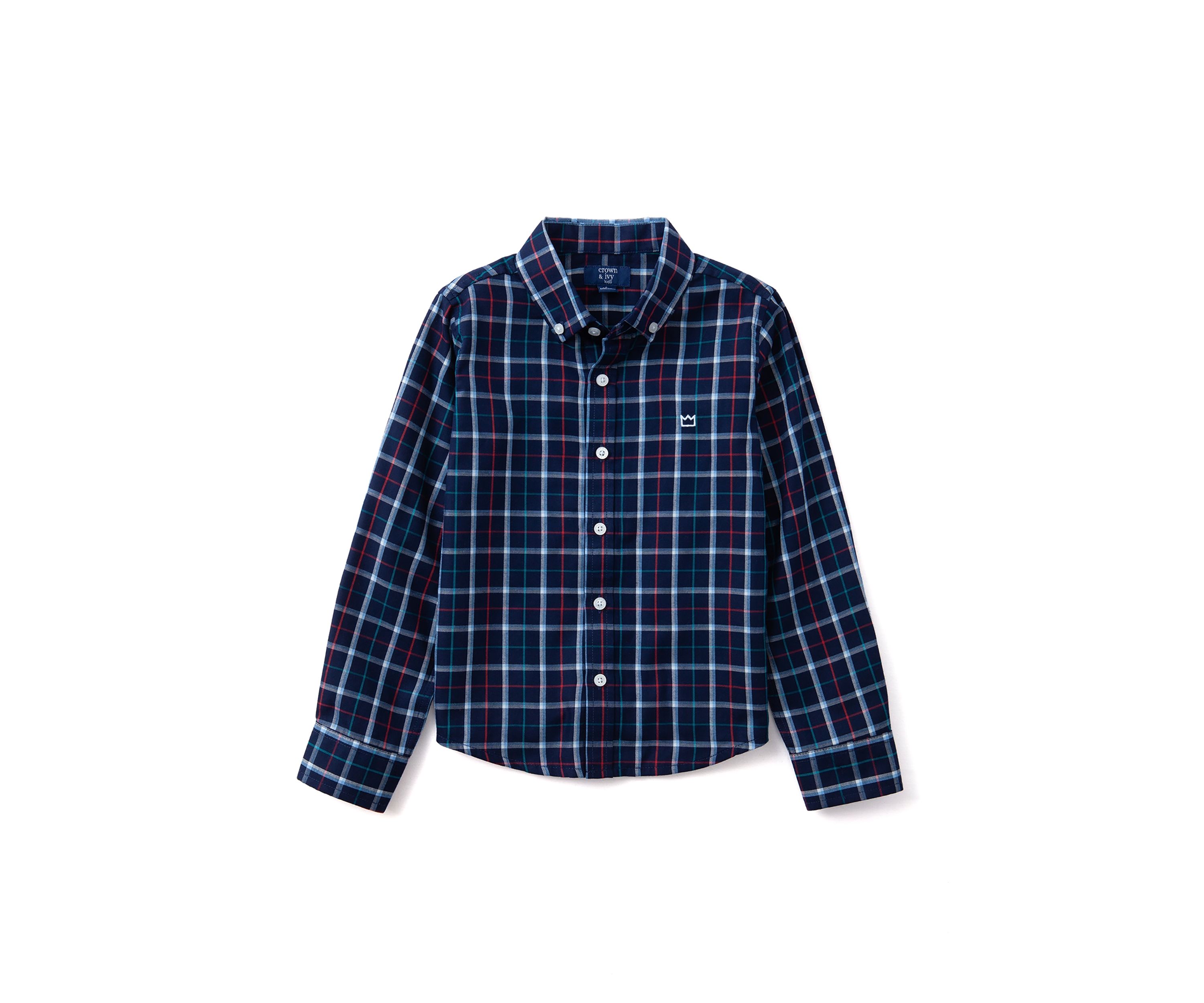 Boys 4-7 Woven Brushed Twill Button Down Shirt