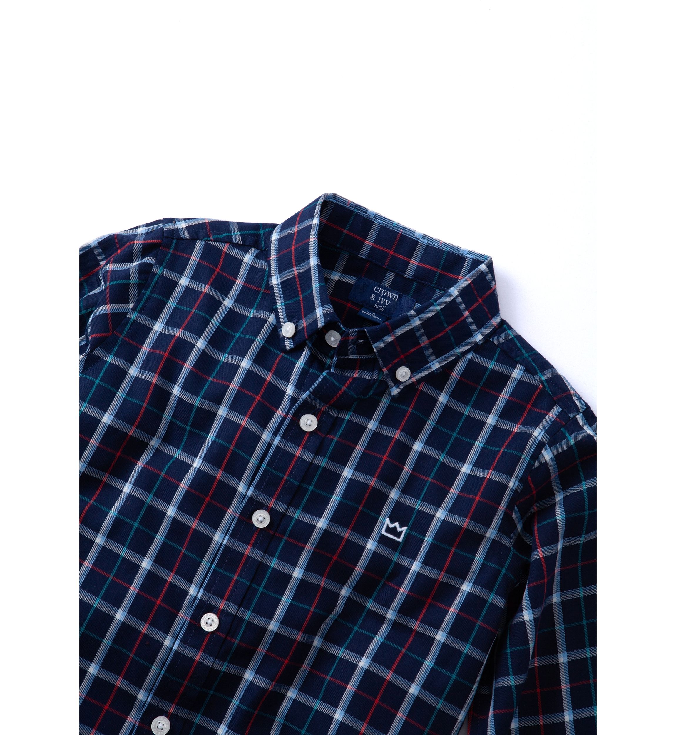 Boys 4-7 Woven Brushed Twill Button Down Shirt