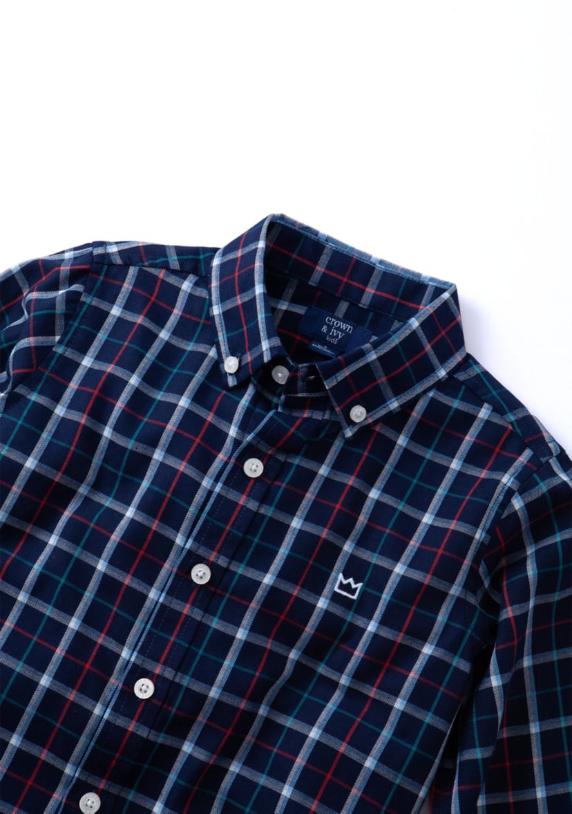 Boys 4-7 Woven Brushed Twill Button Down Shirt