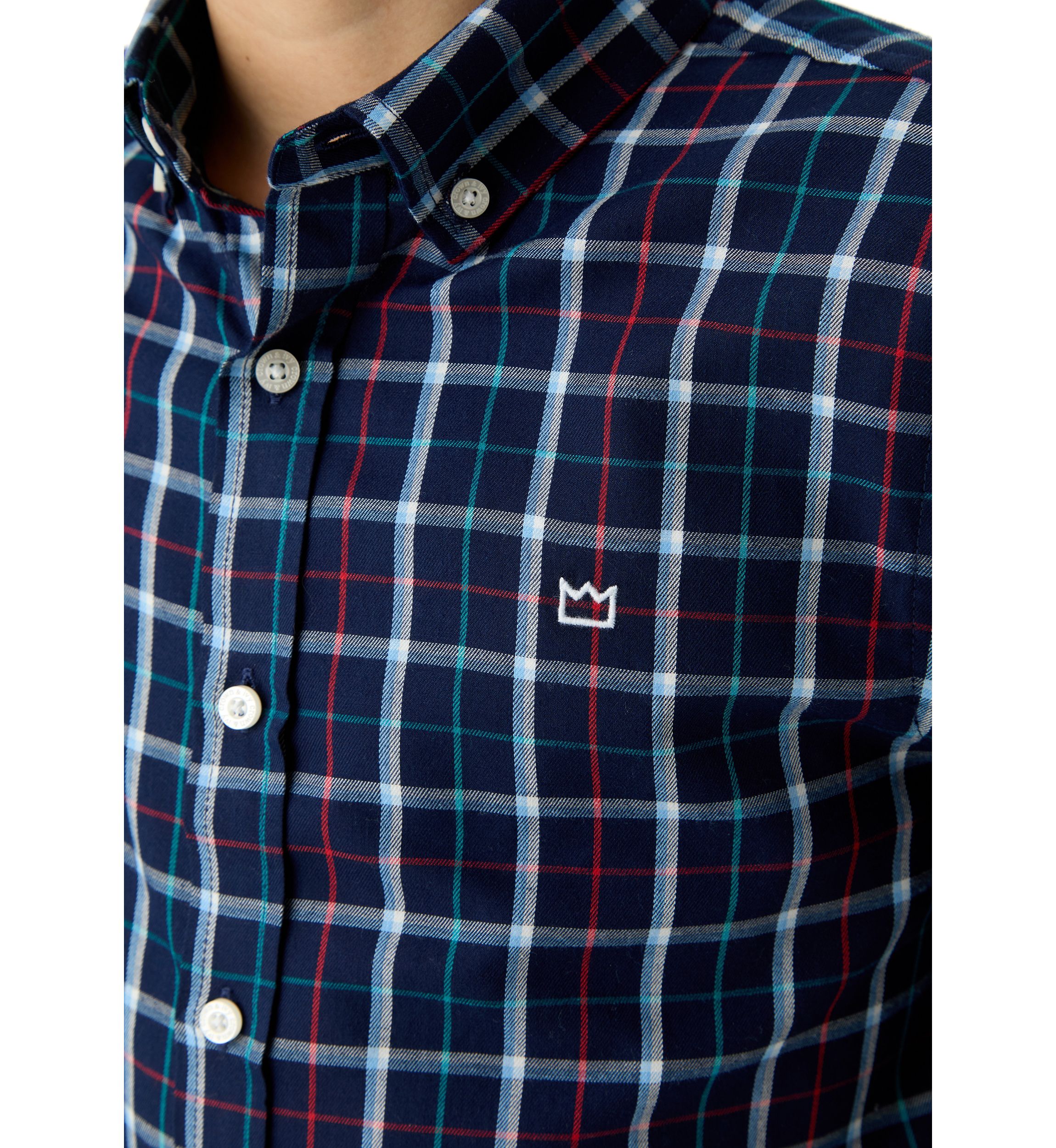 Boys 8-20 Long Sleeve Woven Brushed Twill Box Plaid Shirt