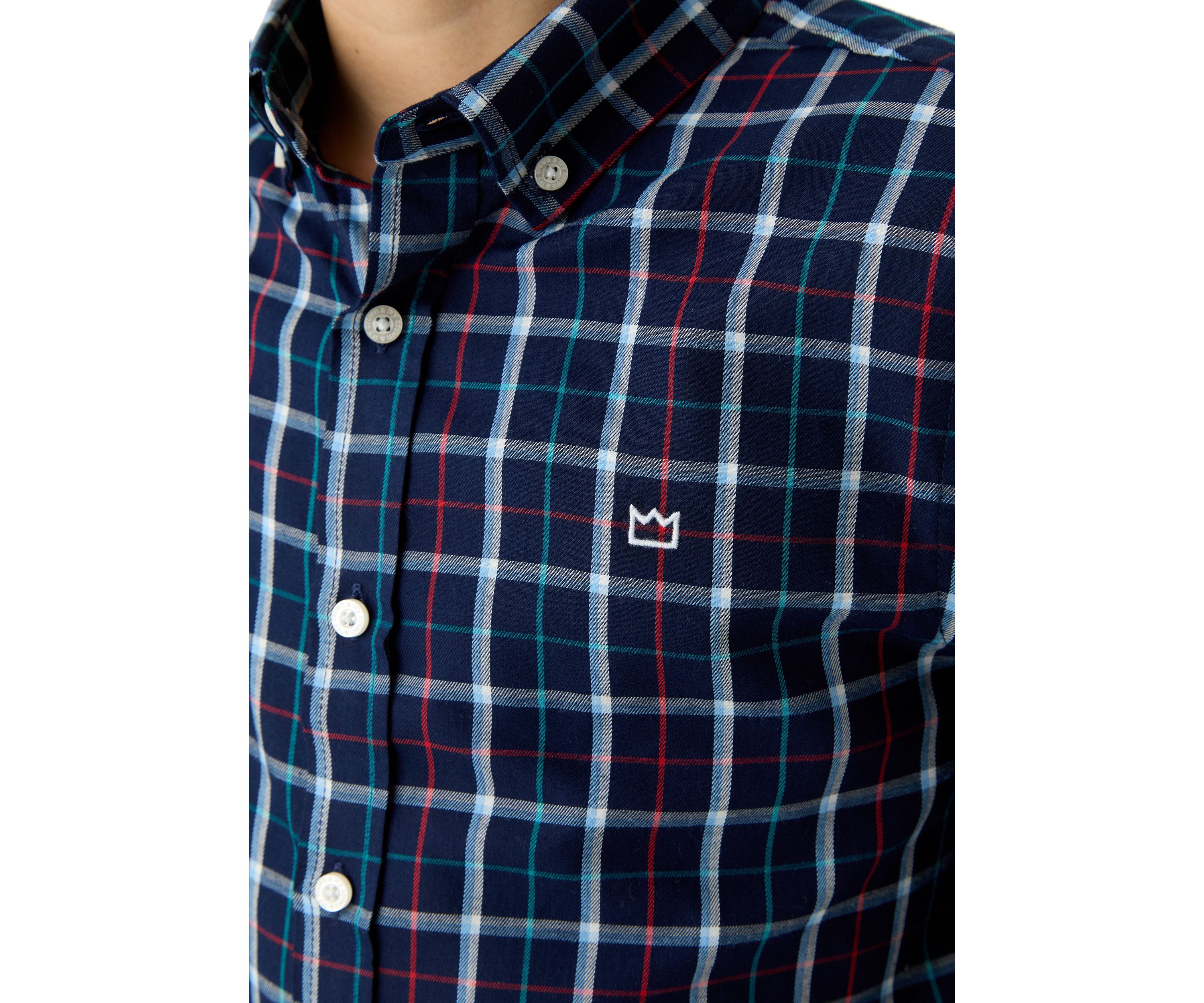 Boys 8-20 Long Sleeve Woven Brushed Twill Box Plaid Shirt