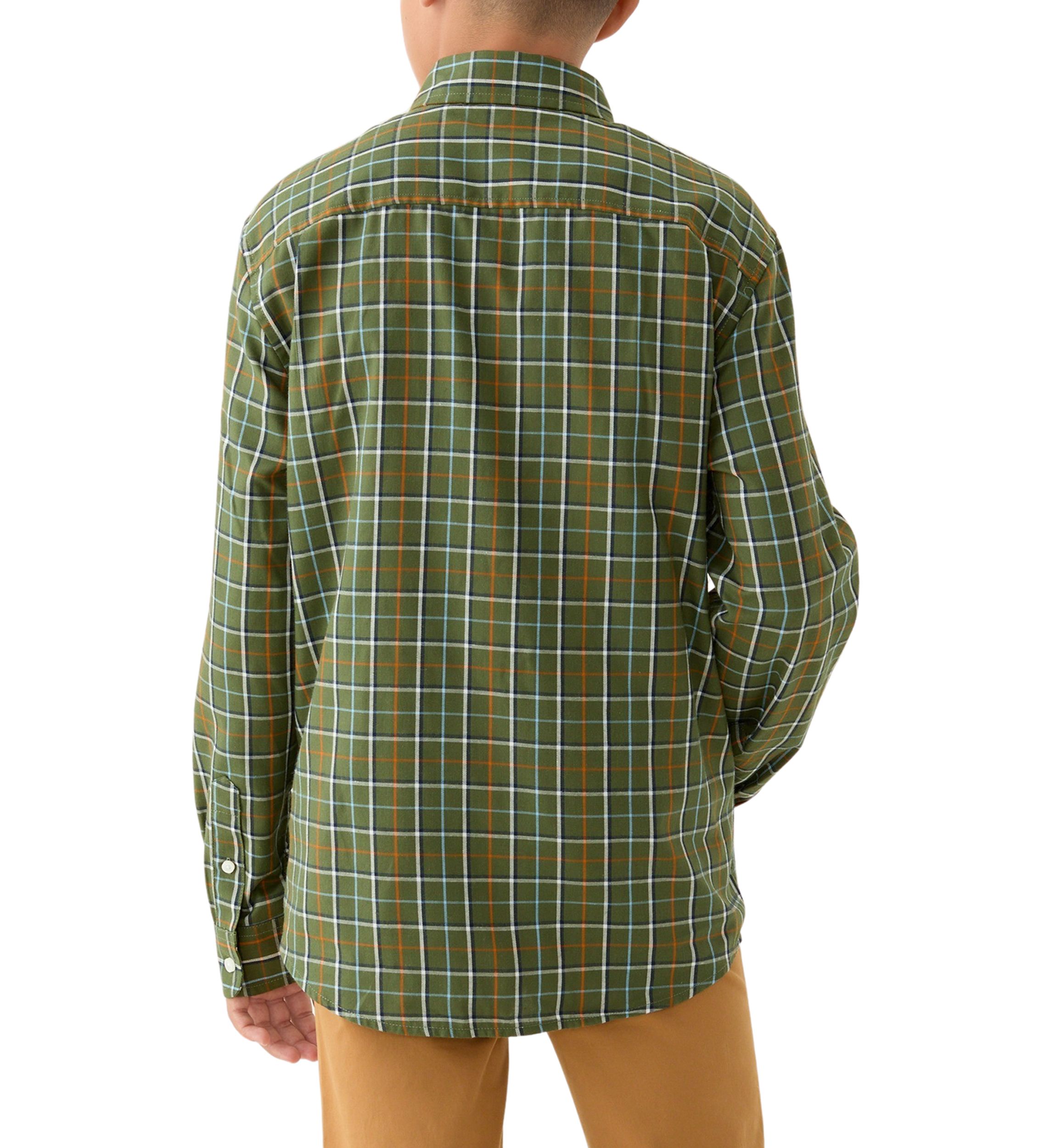 Boys 8-20 Husky Long Sleeve Woven Brushed Twill Shirt