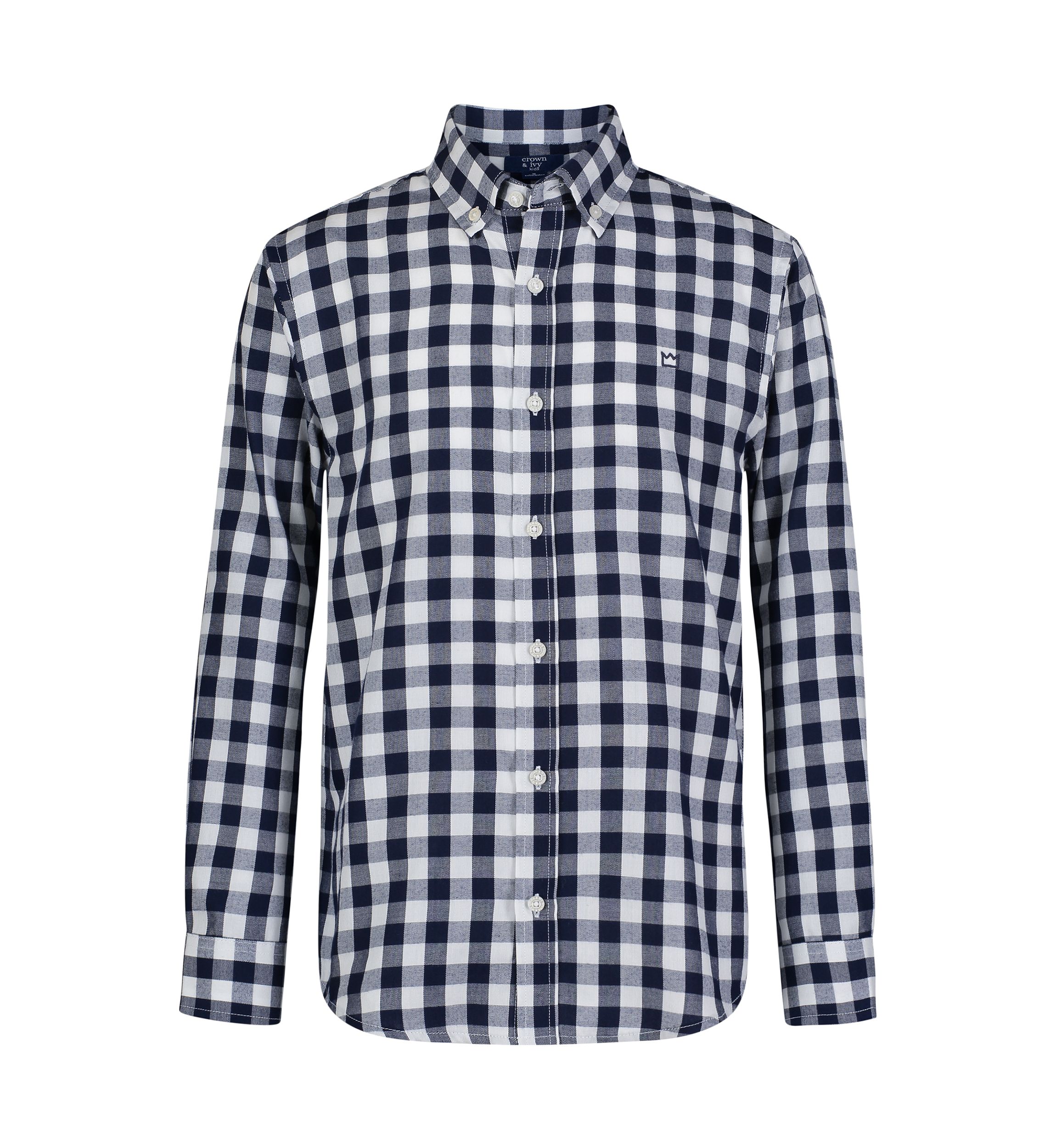 Boys 8-20 Woven Brushed Twill Button Down Shirt