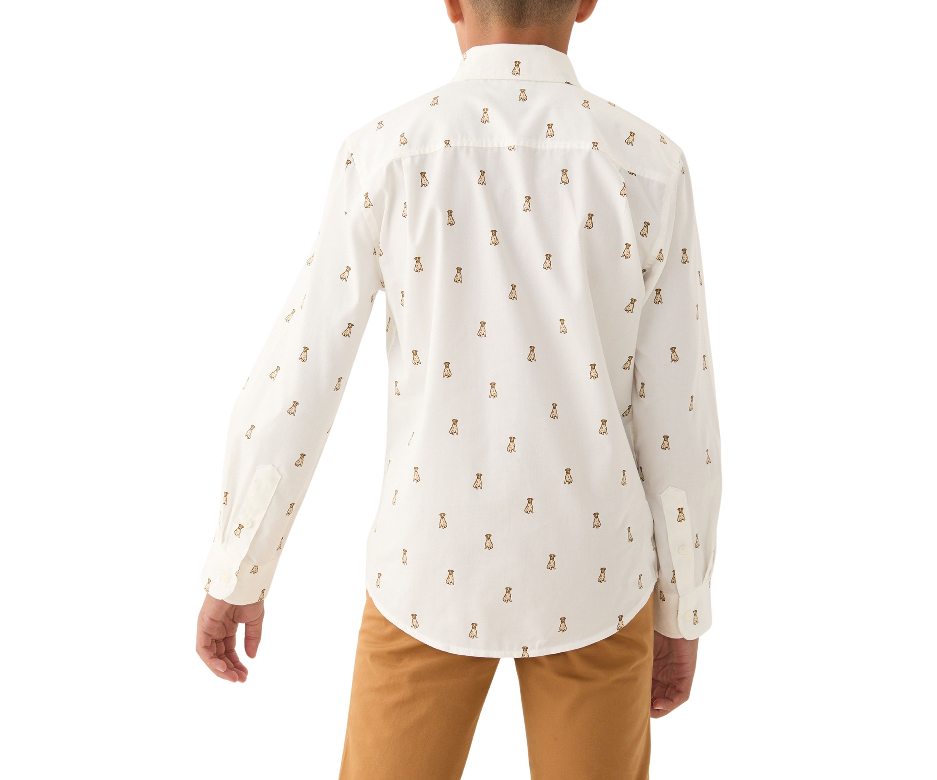 Boys 8-20 Twill Printed Button Down Shirt
