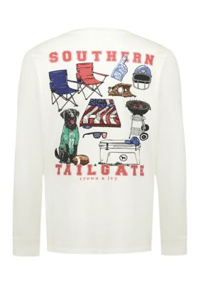 Crown & Ivy Boys 4-7 Southern Tailgate Long Sleeve Graphic Shirt