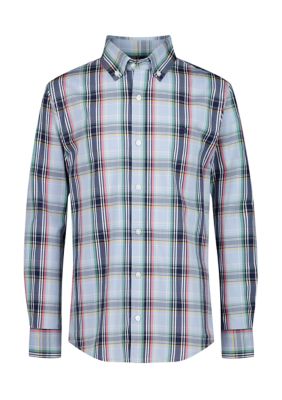 Crown & Ivy Boys 8-20 Long Sleeve Plaid Woven Shirt