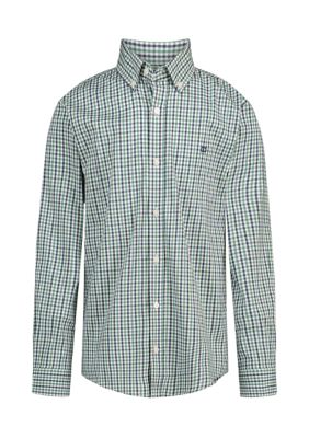 Crown & Ivy Boys 4-7 Long Sleeve Check Poplin Shirt