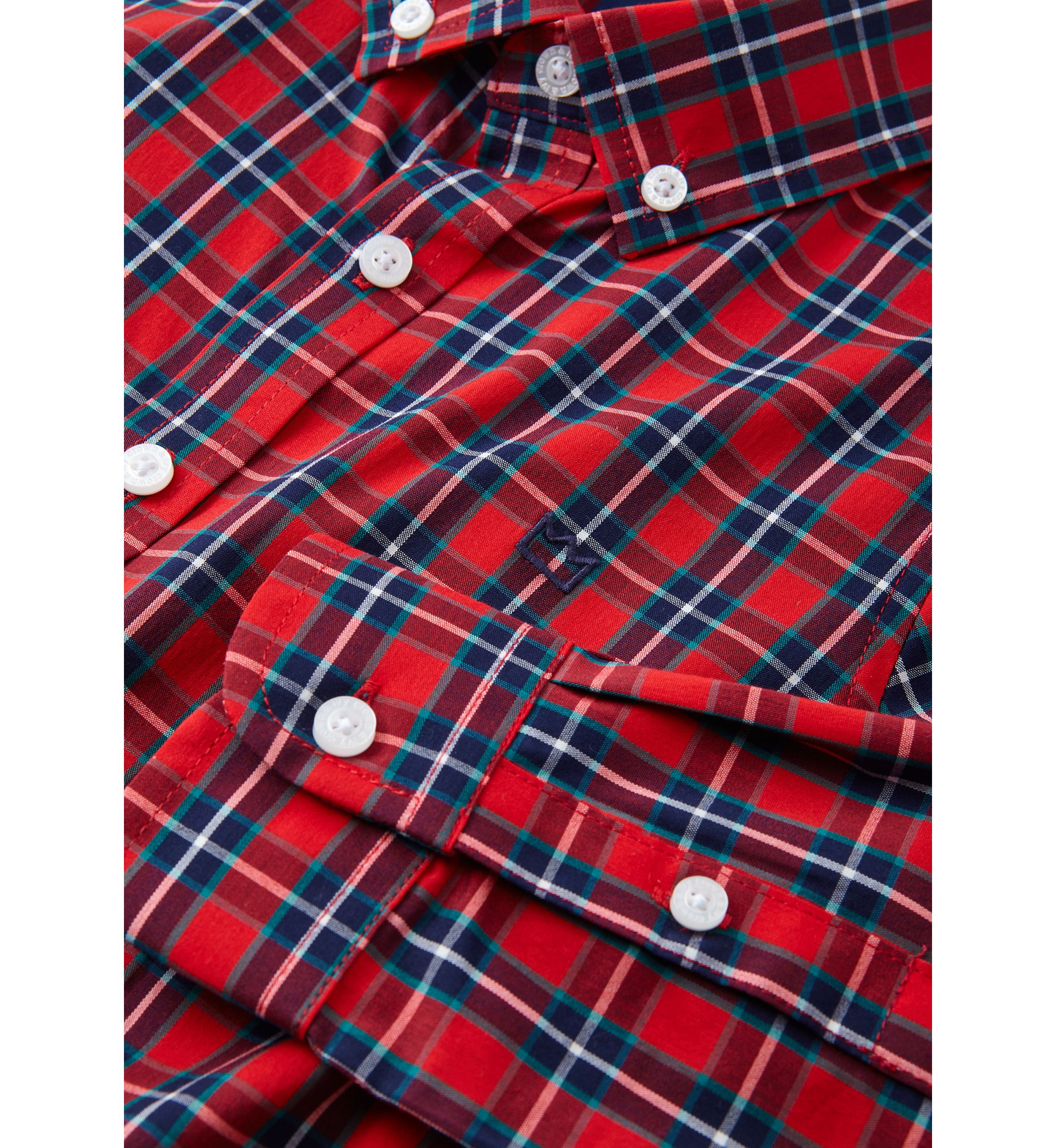 Boys 4-7 Long Sleeve Poplin Plaid Shirt