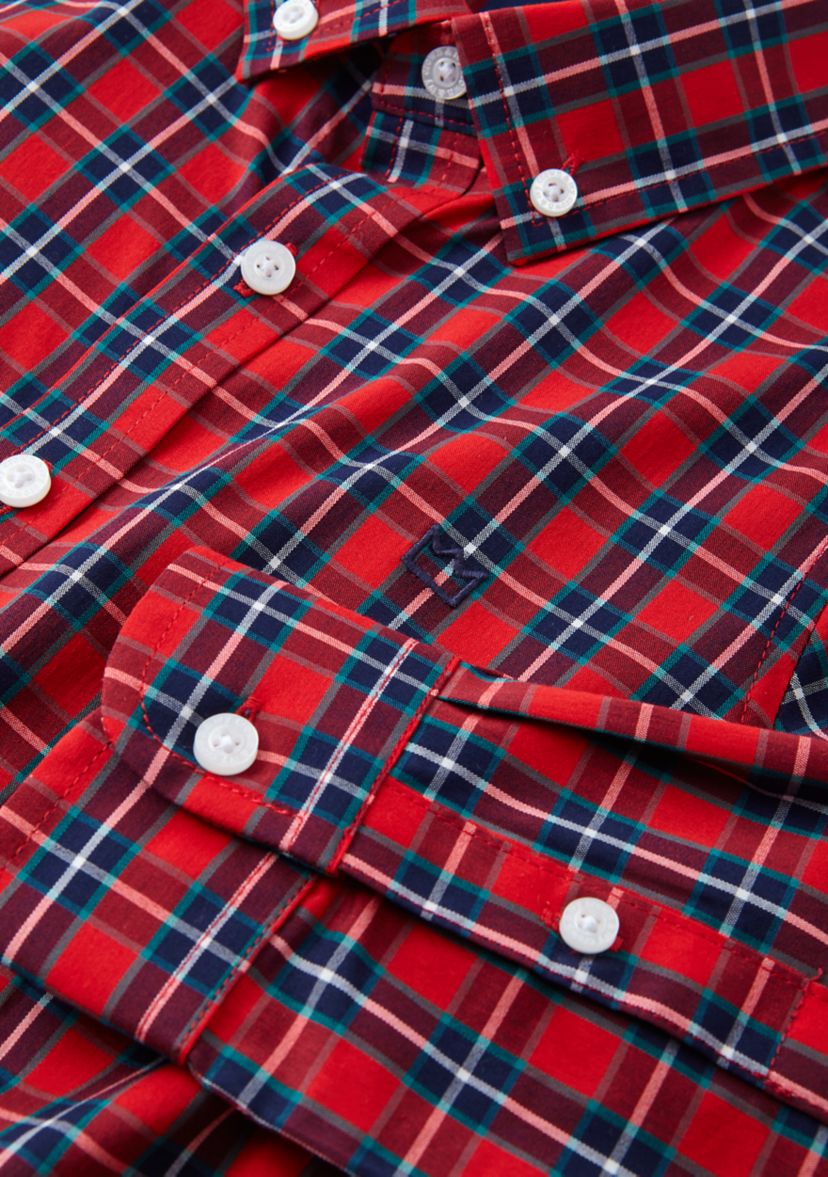 Boys 4-7 Long Sleeve Poplin Plaid Shirt